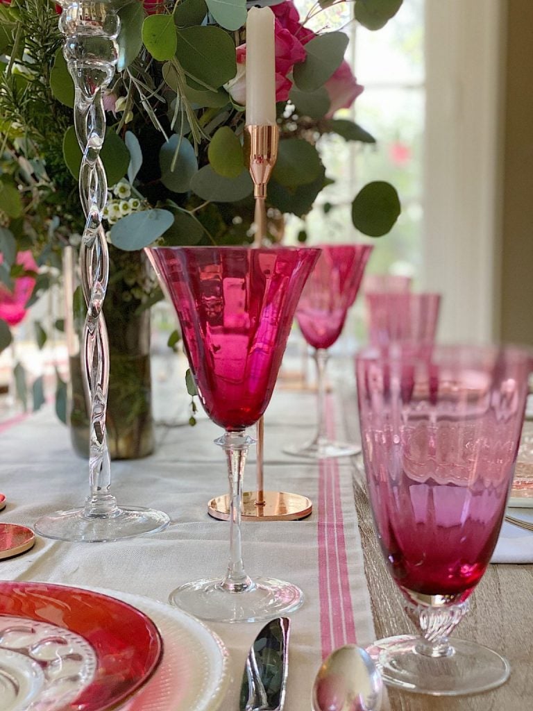 Why You Need Colored Glassware on Your Spring Table - MY 100 YEAR OLD HOME