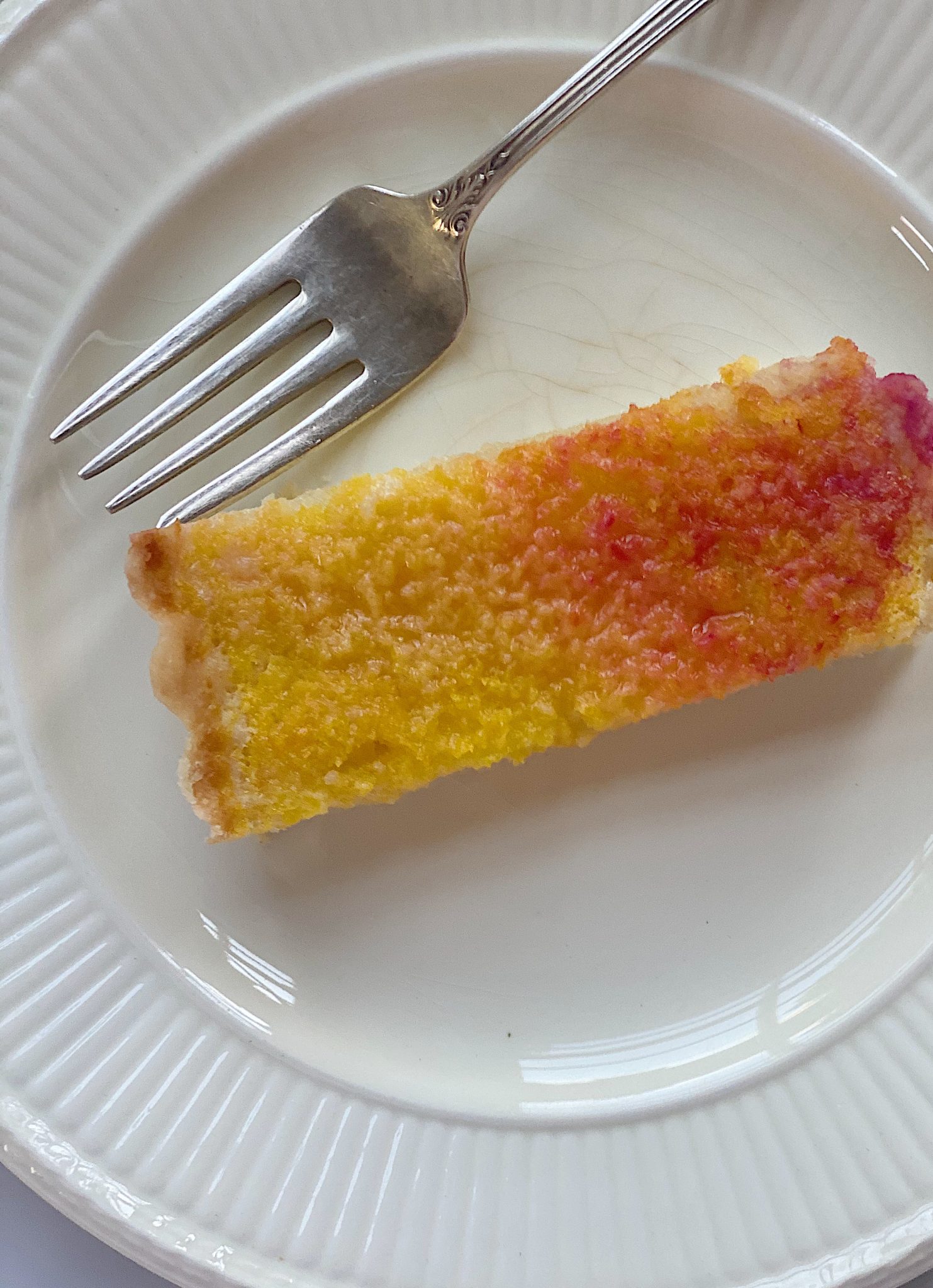 Citrus Stained Lemon Tart Slice