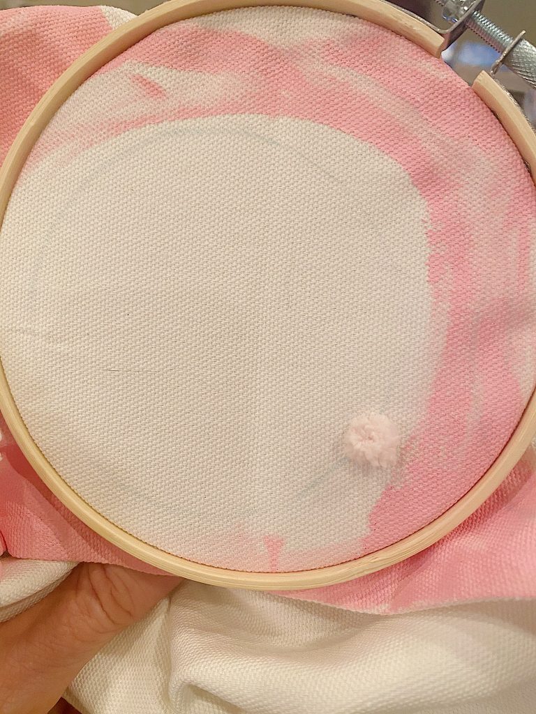 French Knots on a DIY Pillow