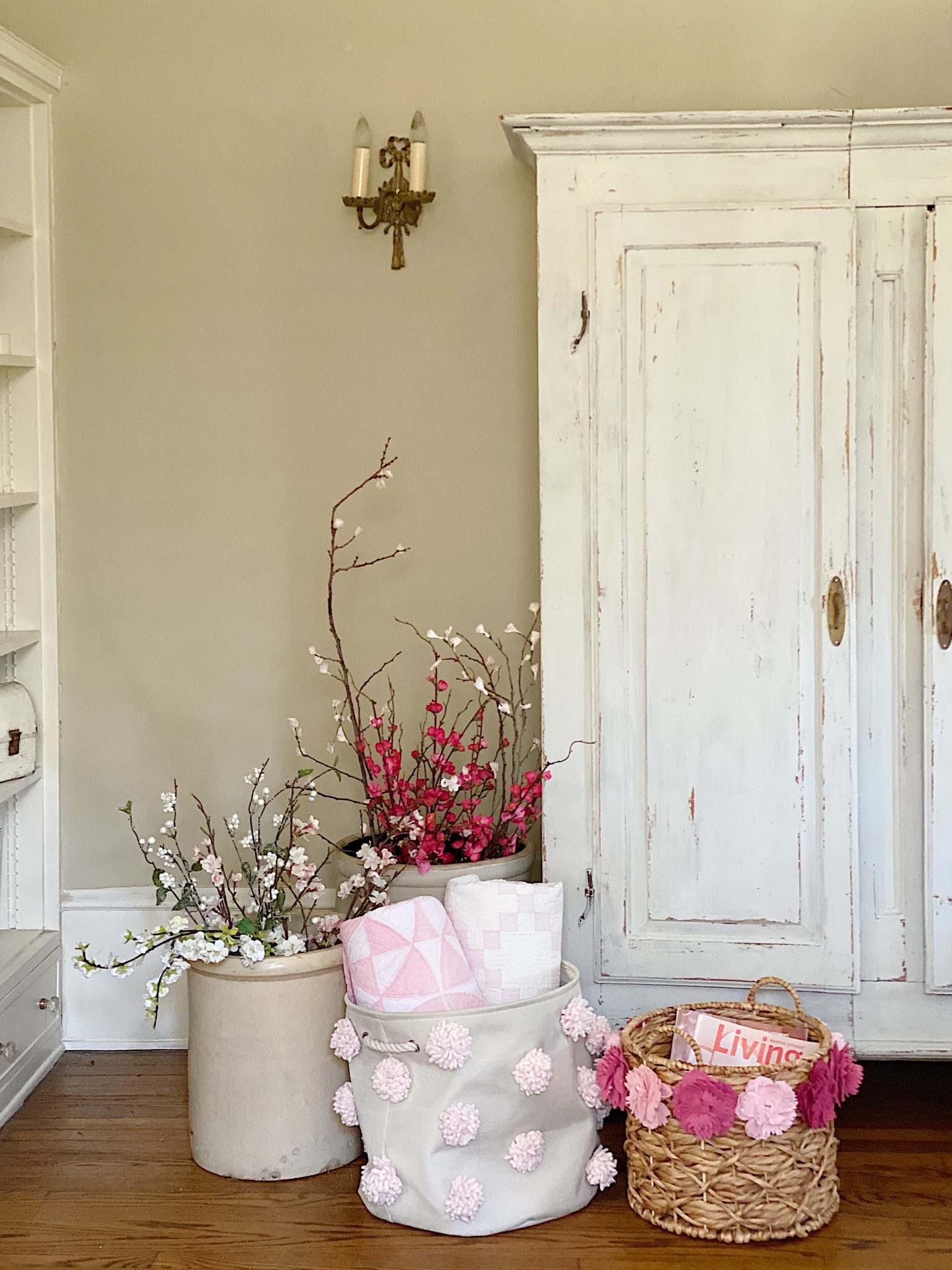 Make Your Own Decorative Baskets with Pom Poms