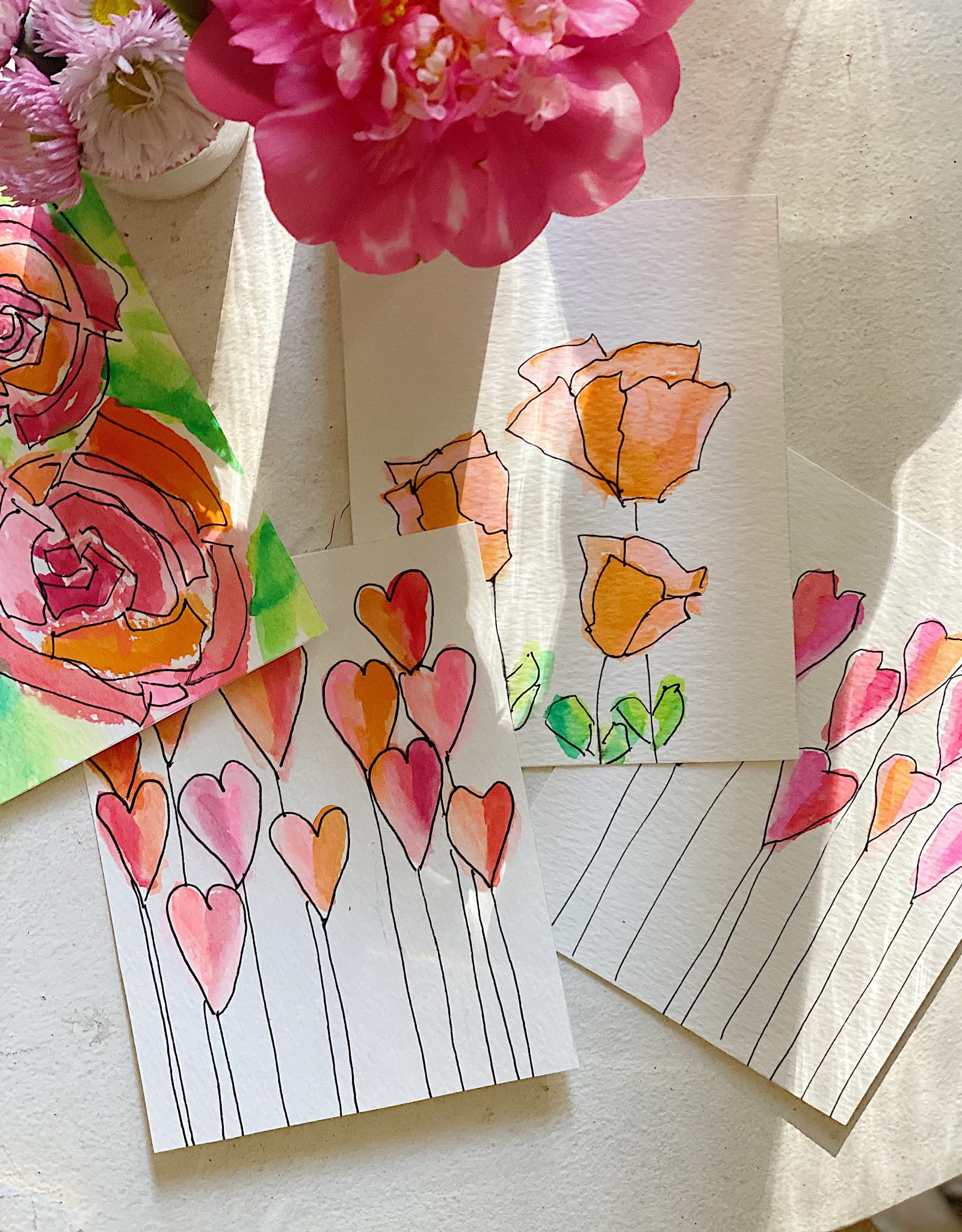 Paint Your Own Valentine's Day Cards DIY MY 100 YEAR OLD HOME