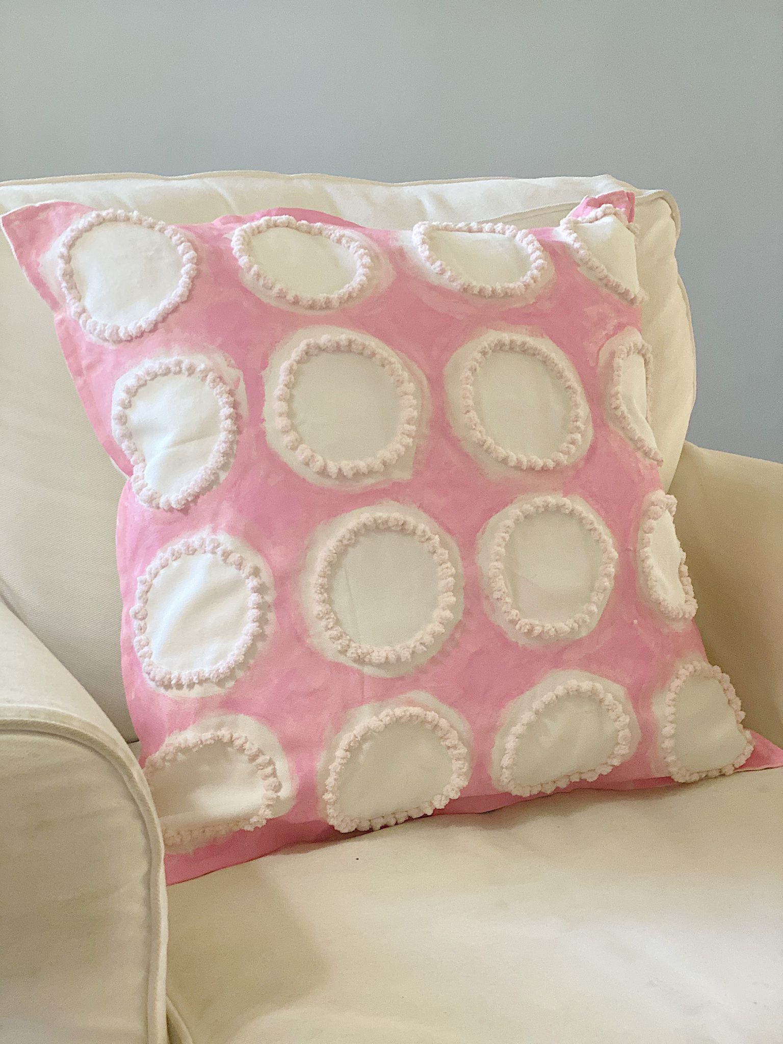 Painted and Embroidered Pillow DIY