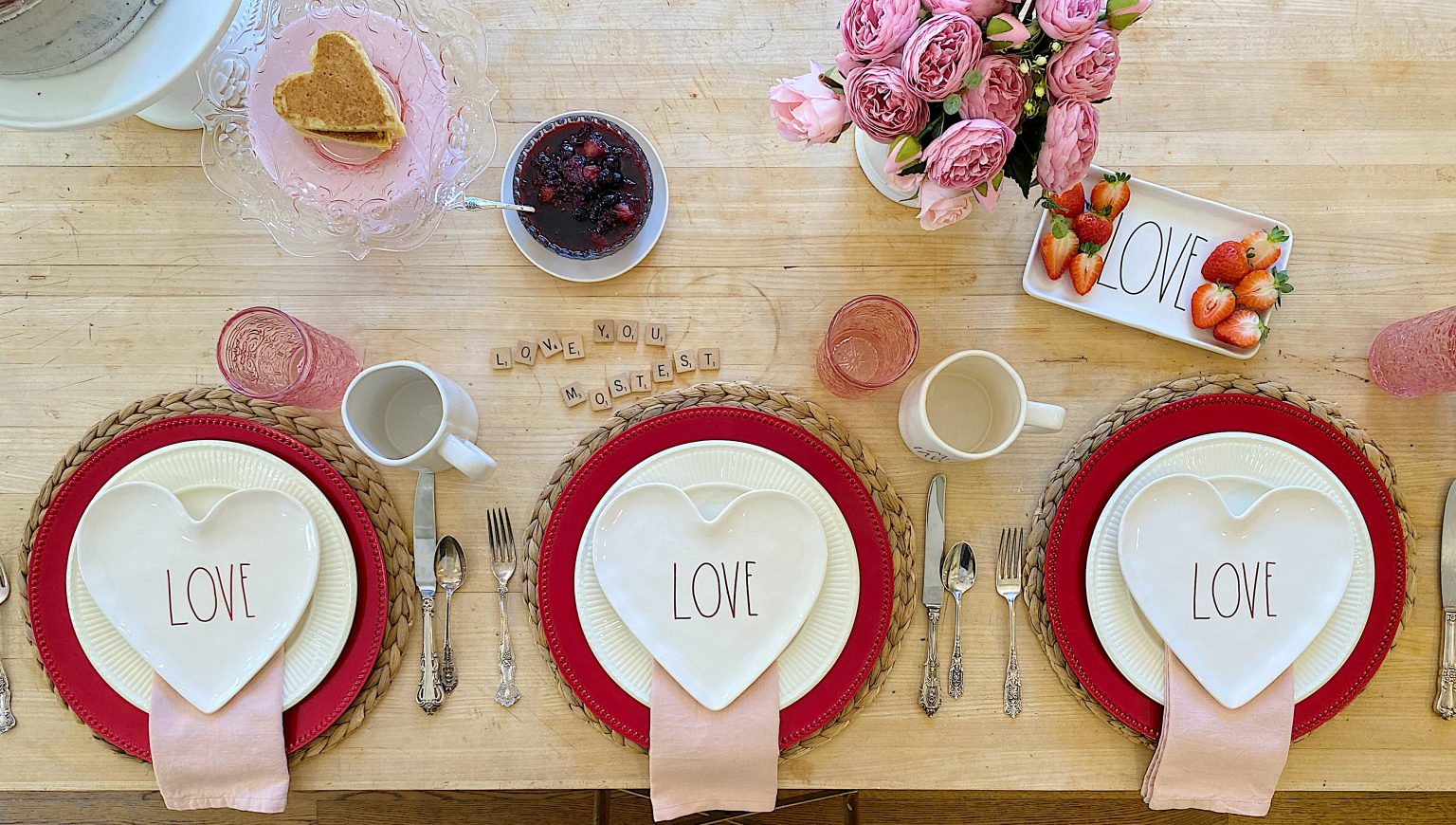Valentine's Day Breakfast Place Setting Ideas