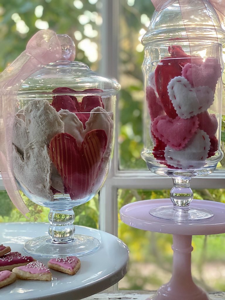 Valentine's Day DIY Fabric Hearts in Jars
