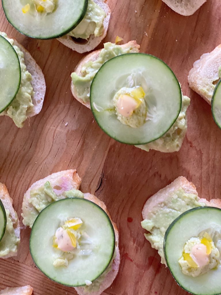 Avocado and Cucumber Rounds Baguettes