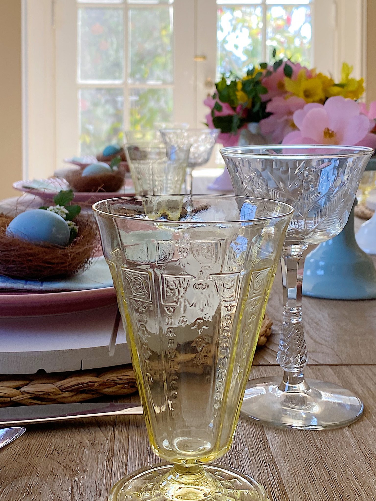 Colorful Table for Easter Dinner