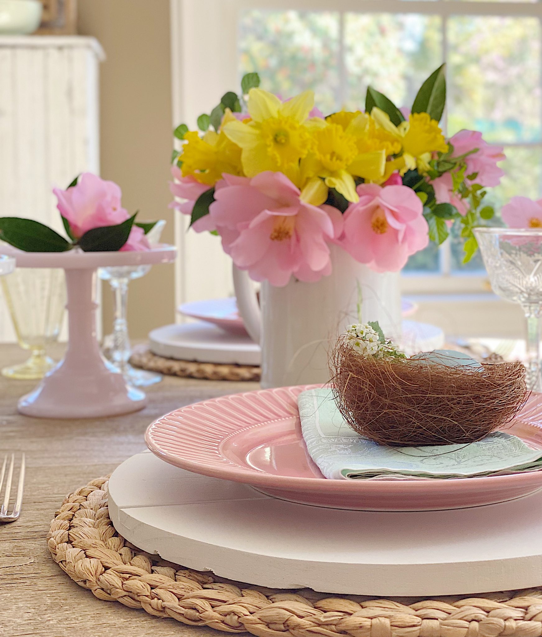 Colorful Table for Easter Dinner - MY 100 YEAR OLD HOME