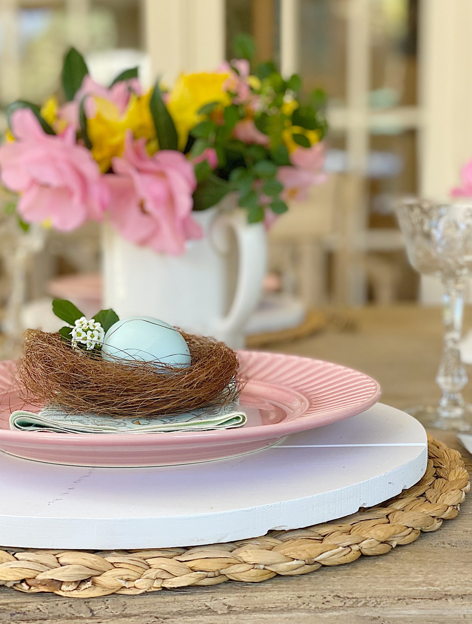 Creative and Colorful Table for Easter Dinner