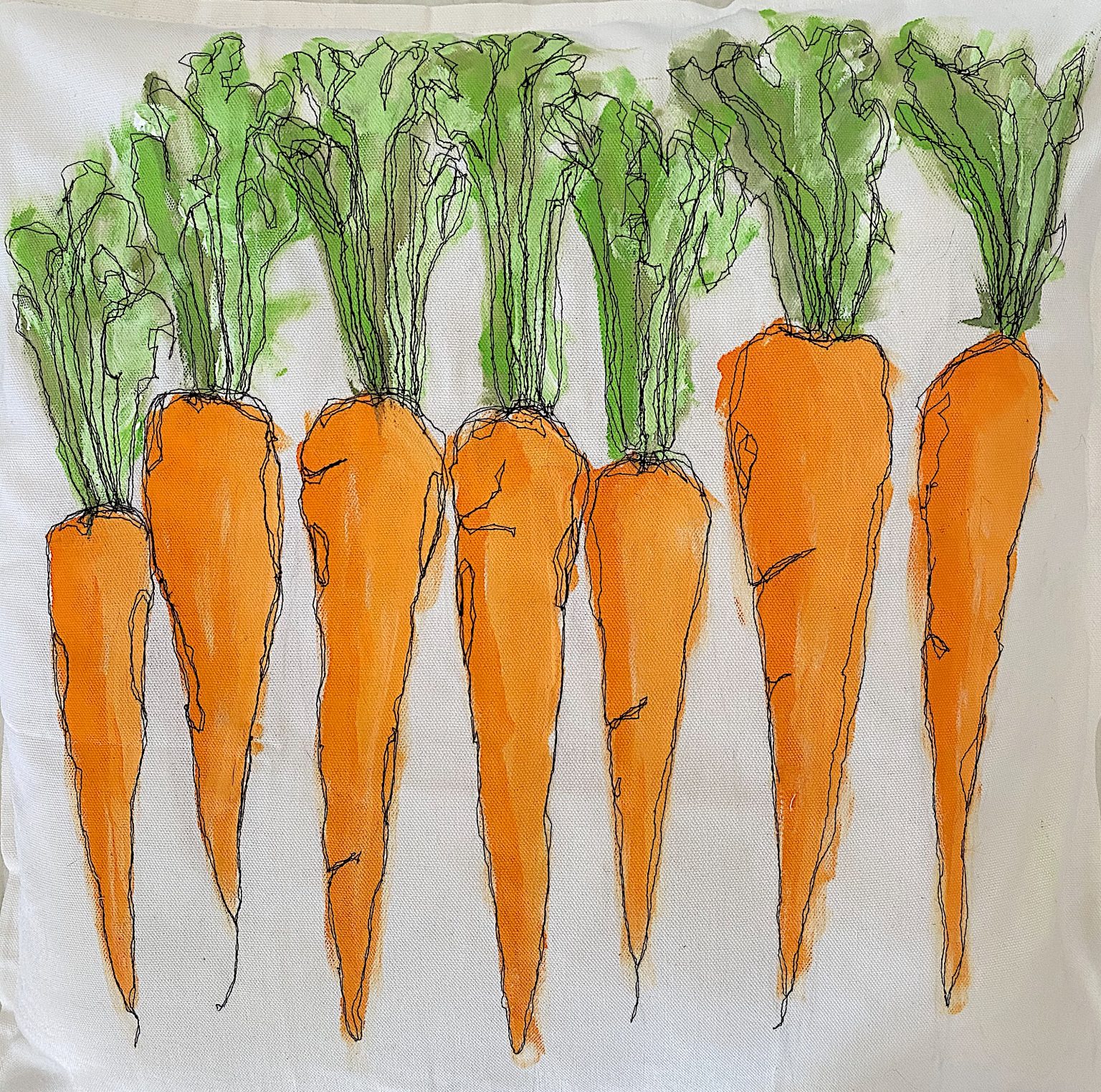 DIY Easter Craft Pillow with Carrots