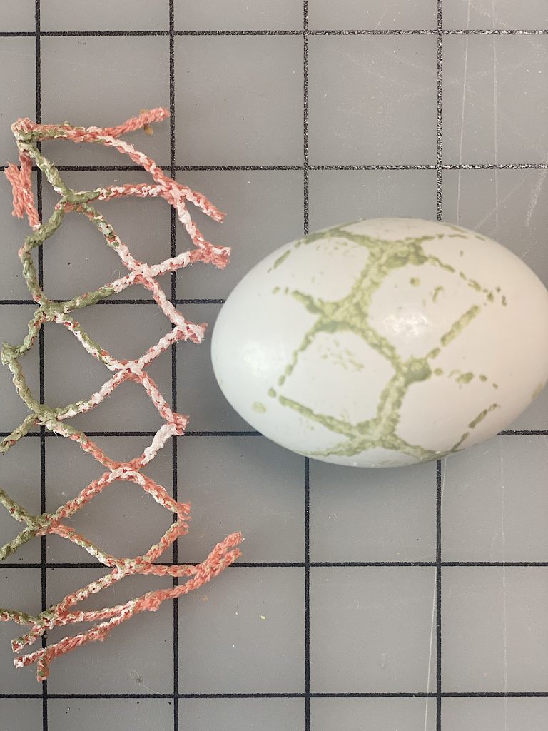 Decorating Eggs with Netting