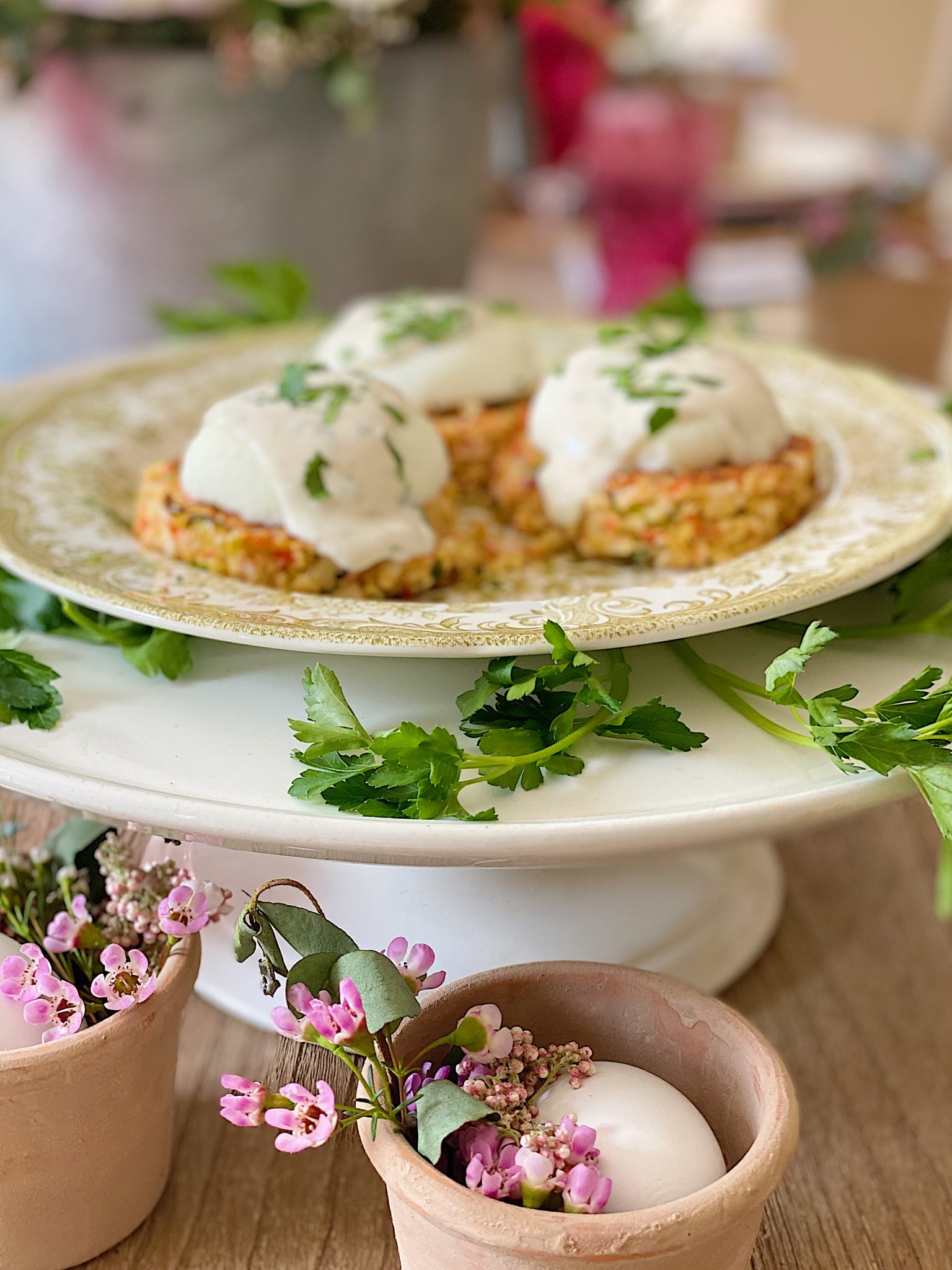 Easter Brunch Crab Cakes Eggs Benedict
