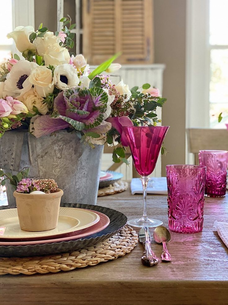 How to Set a Beautiful Table with Easter Colors - MY 100 YEAR OLD HOME