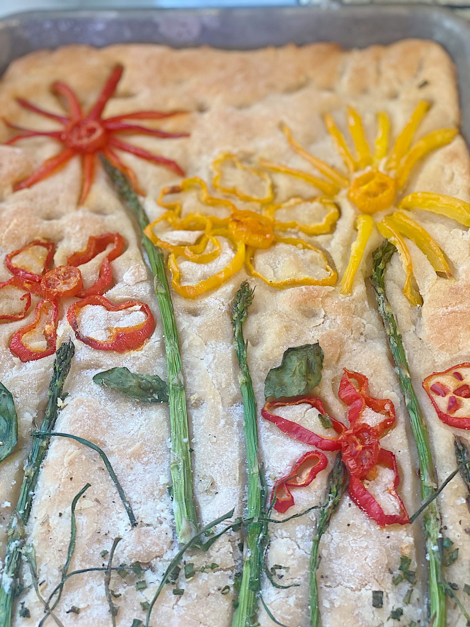 Focaccia Bread Art After Baking