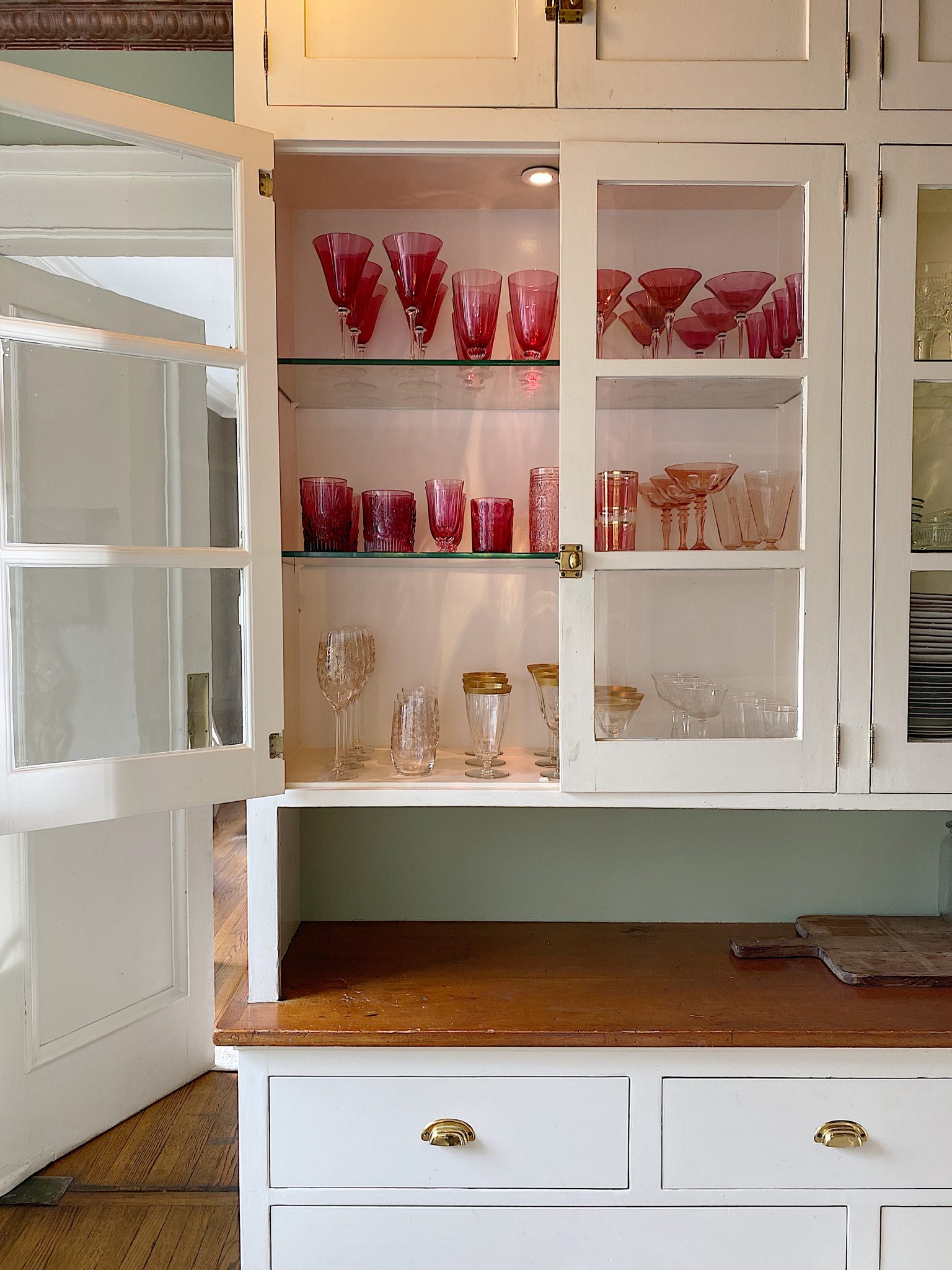 Glasses in the Butler's Pantry