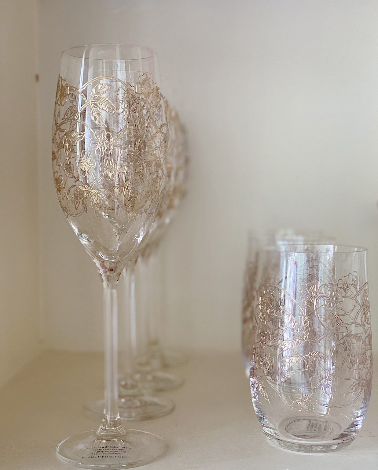 Gold Etched Glasses