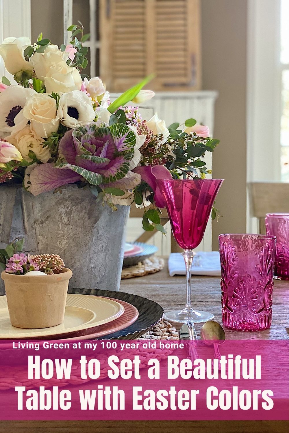 I am so excited to share my Easter ideas for my Easter brunch table. I love the bright Easter colors, and can't wait to share the florals, table setting and fun glassware.
