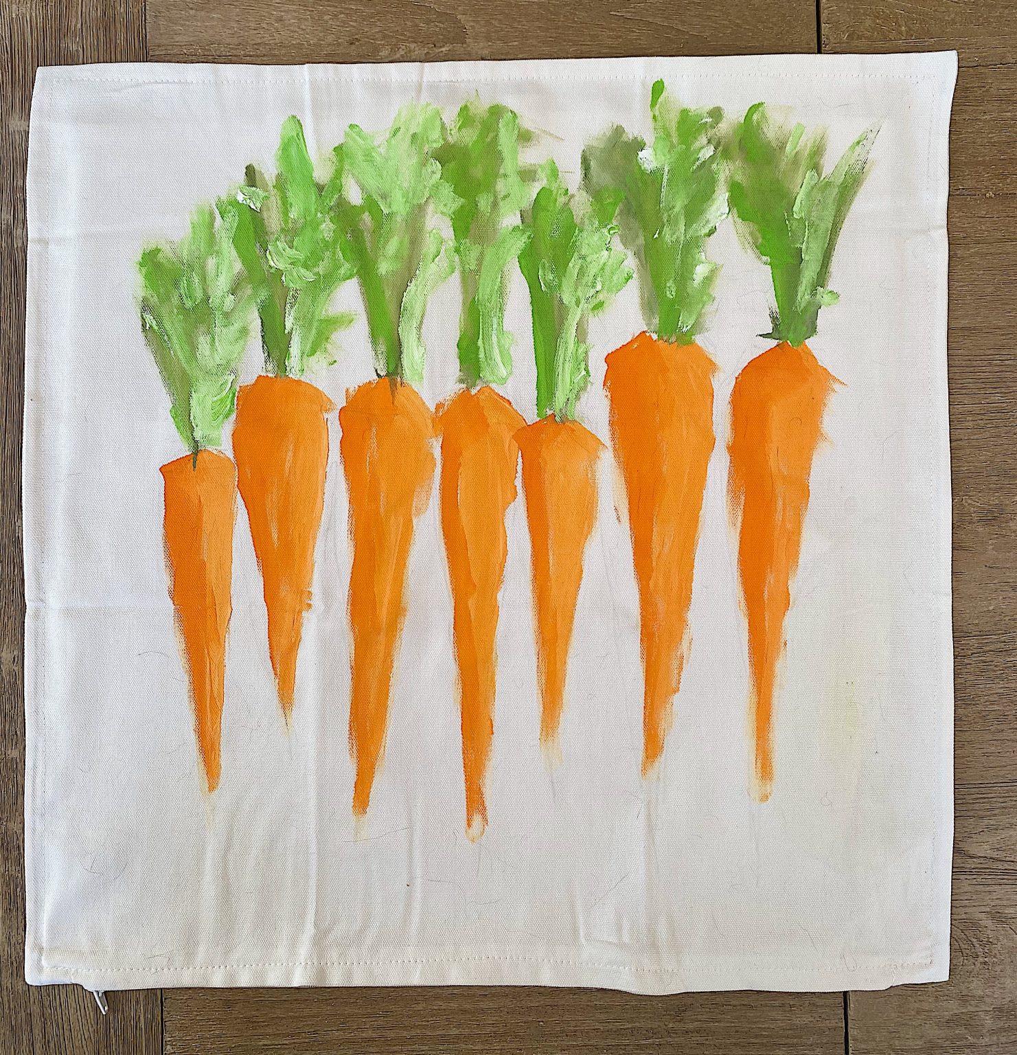 Painted Carrots Pillow