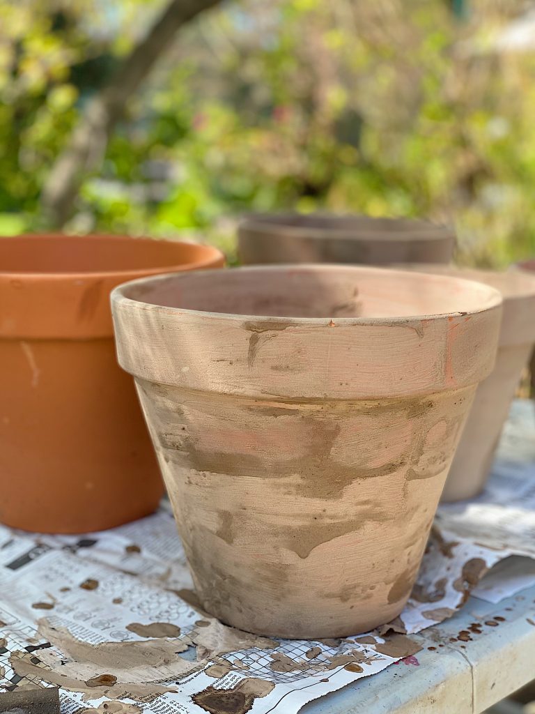 Painted Terra Cotta Red Pots