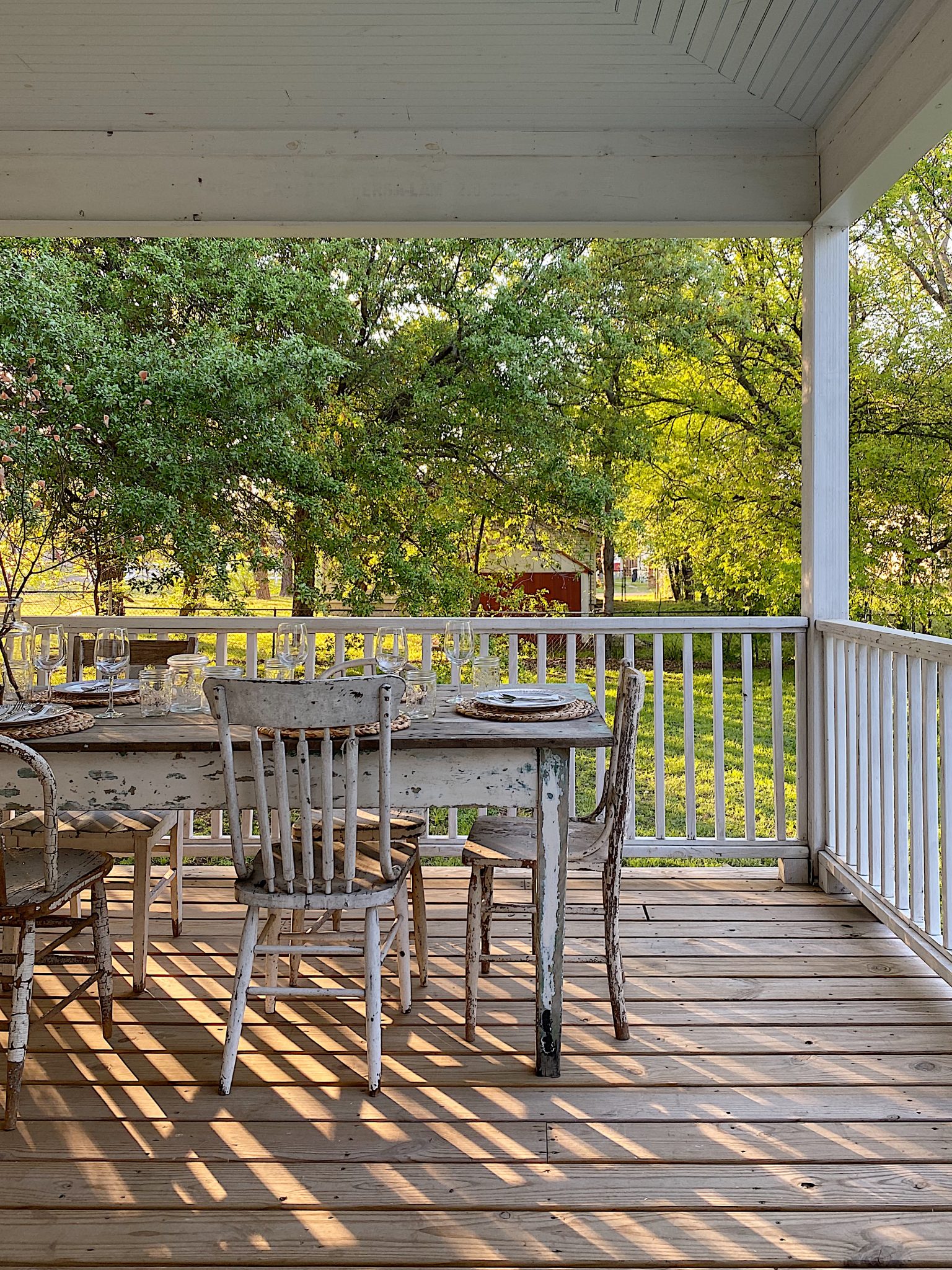 Backyard Dinner on the Wrap Around Porch