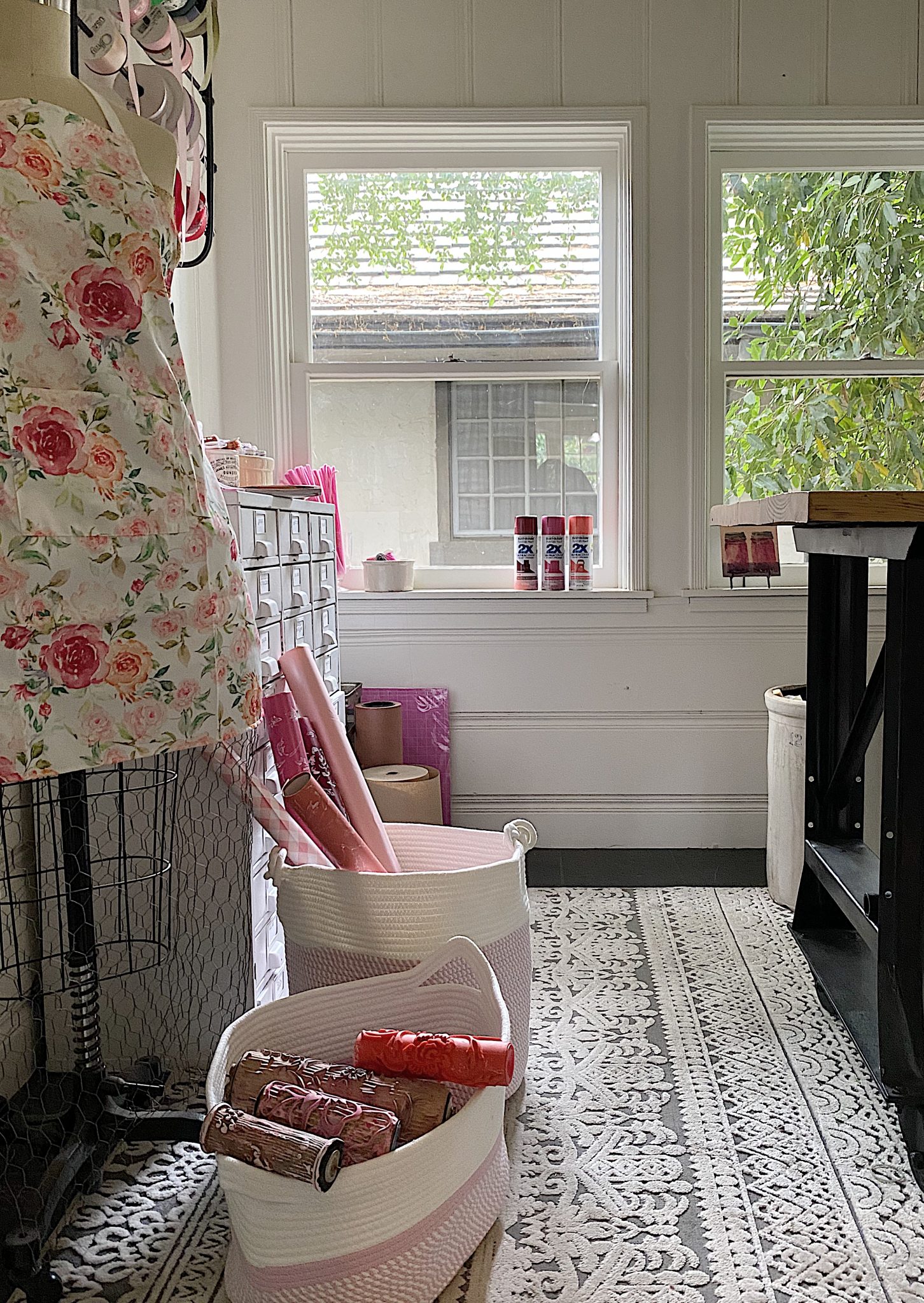 Craft Room Organization with Baskets