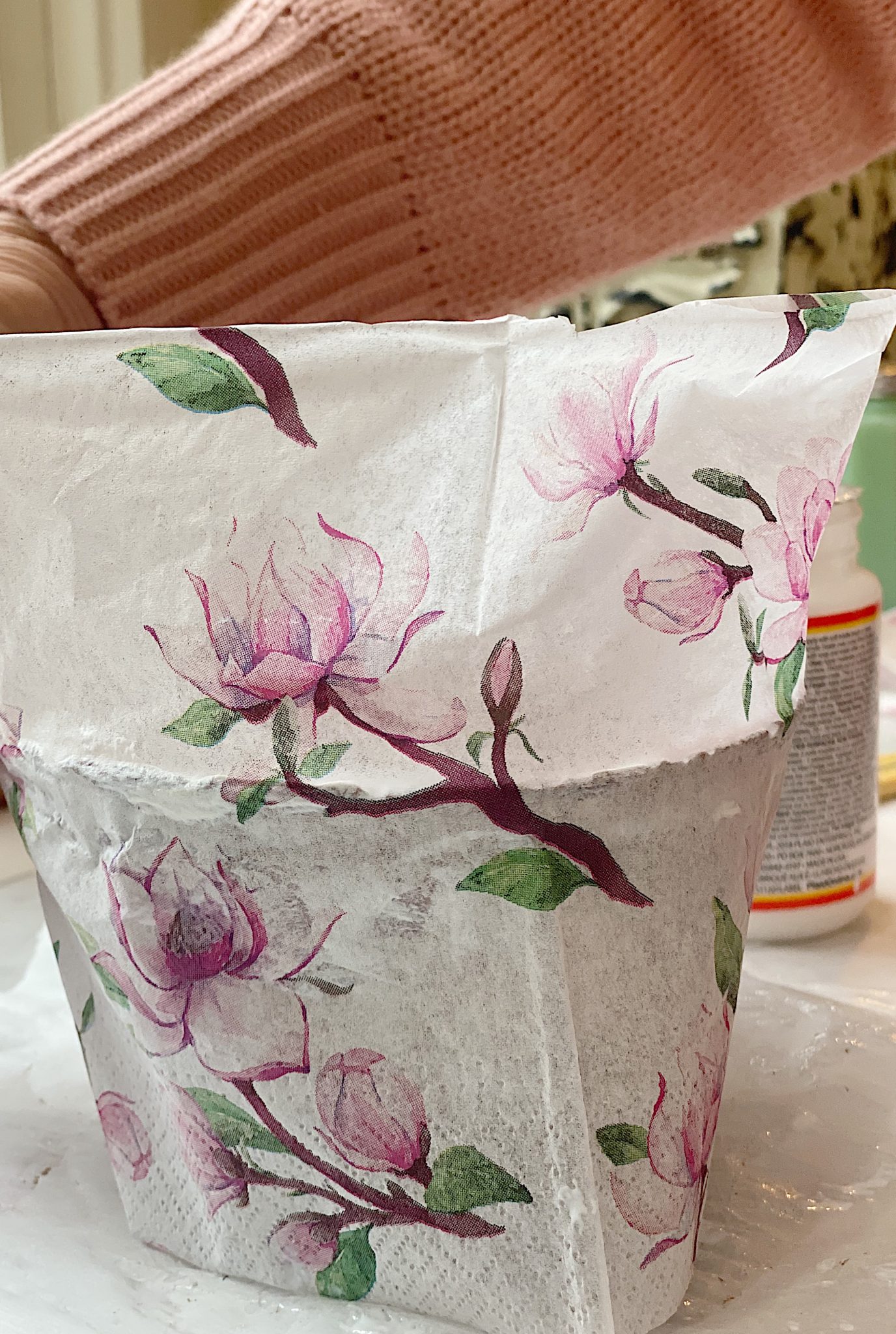 Decoupage Terra Cotta Pots with Napkins