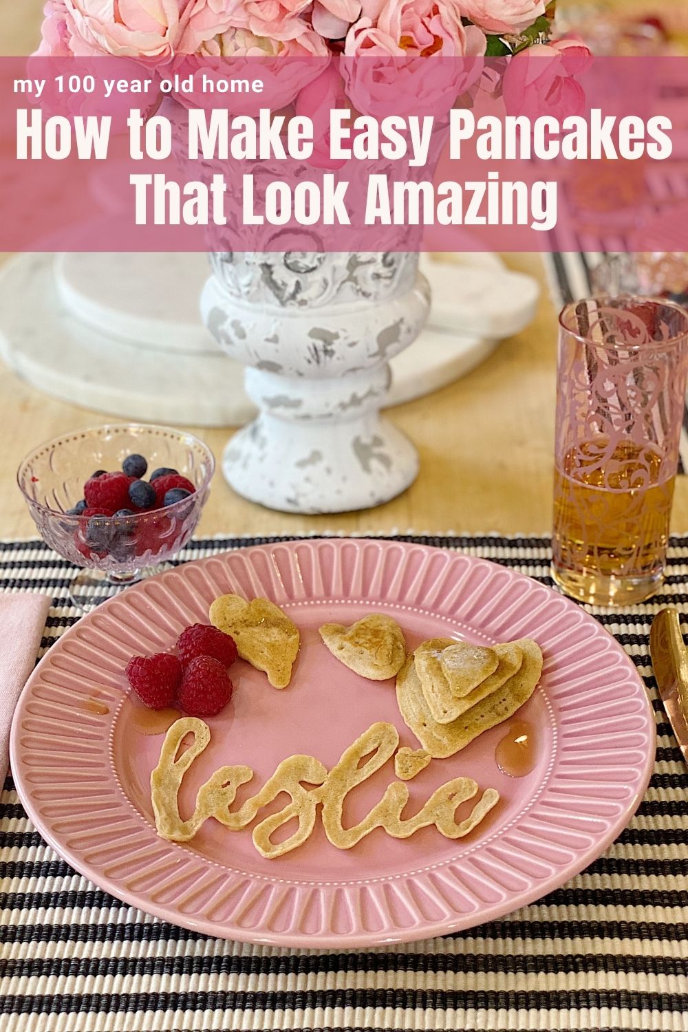 I am hosting my sisters for breakfast and I wanted a pancake breakfast featuring their names. I can't wait to share how I made these easy pancakes!