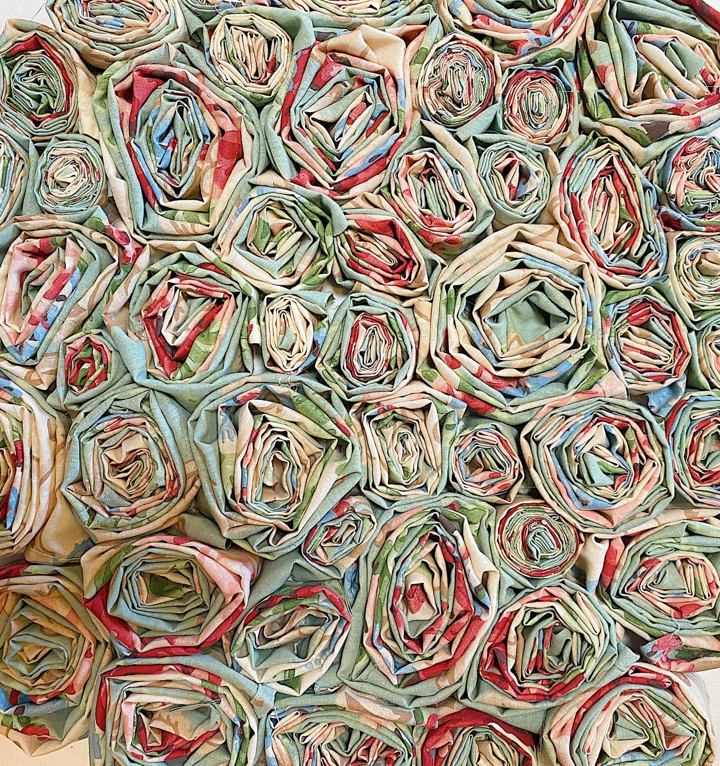 Fabric Rolled Roses