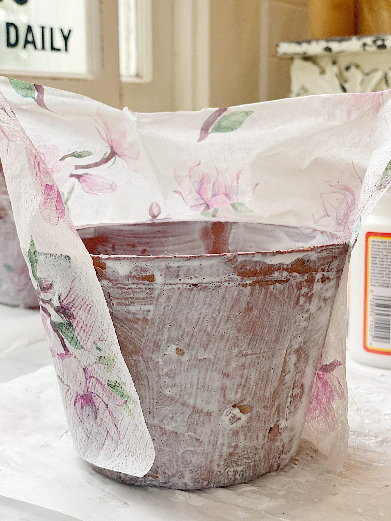 How to Decoupage Terra Cotta Pots