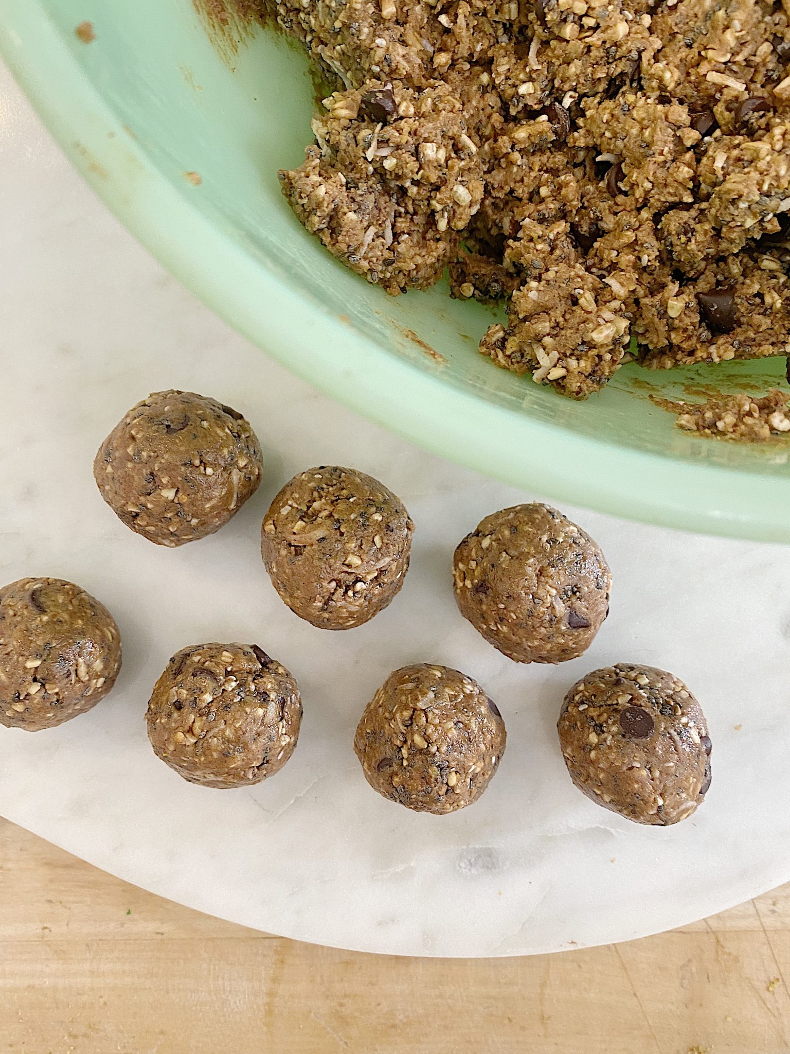 Making the Protein Balls with Peanut Butter