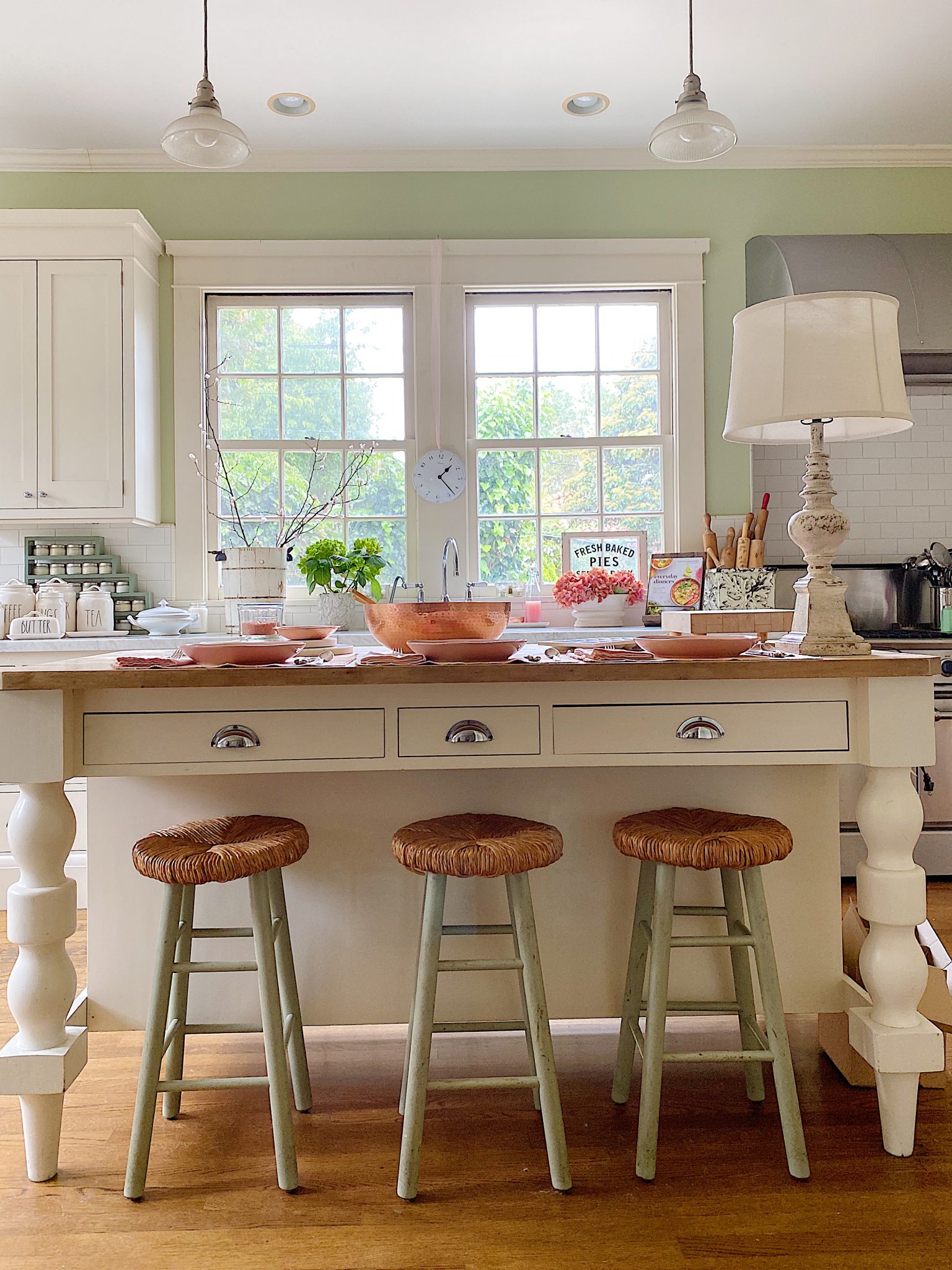 Pink Dinnerware in the Kitchen