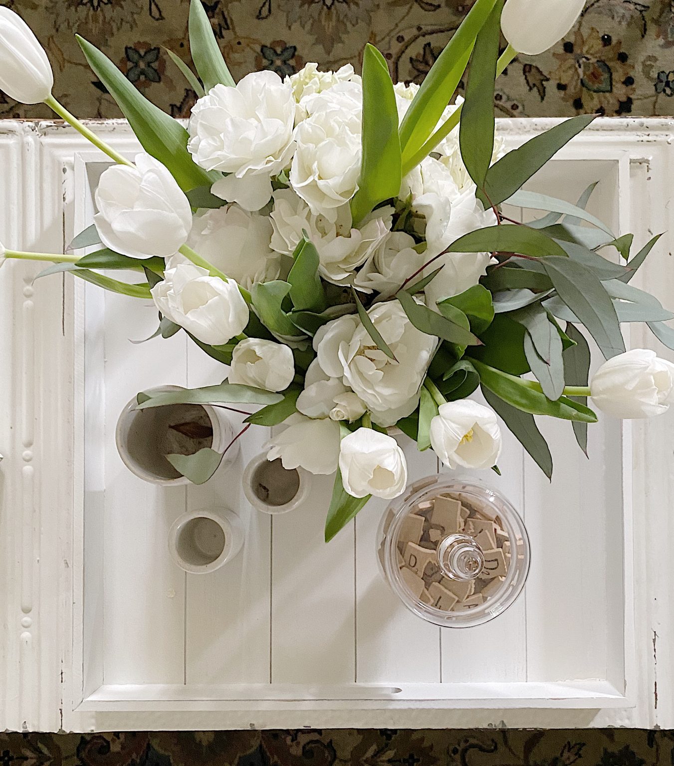 White Wood Serving Tray
