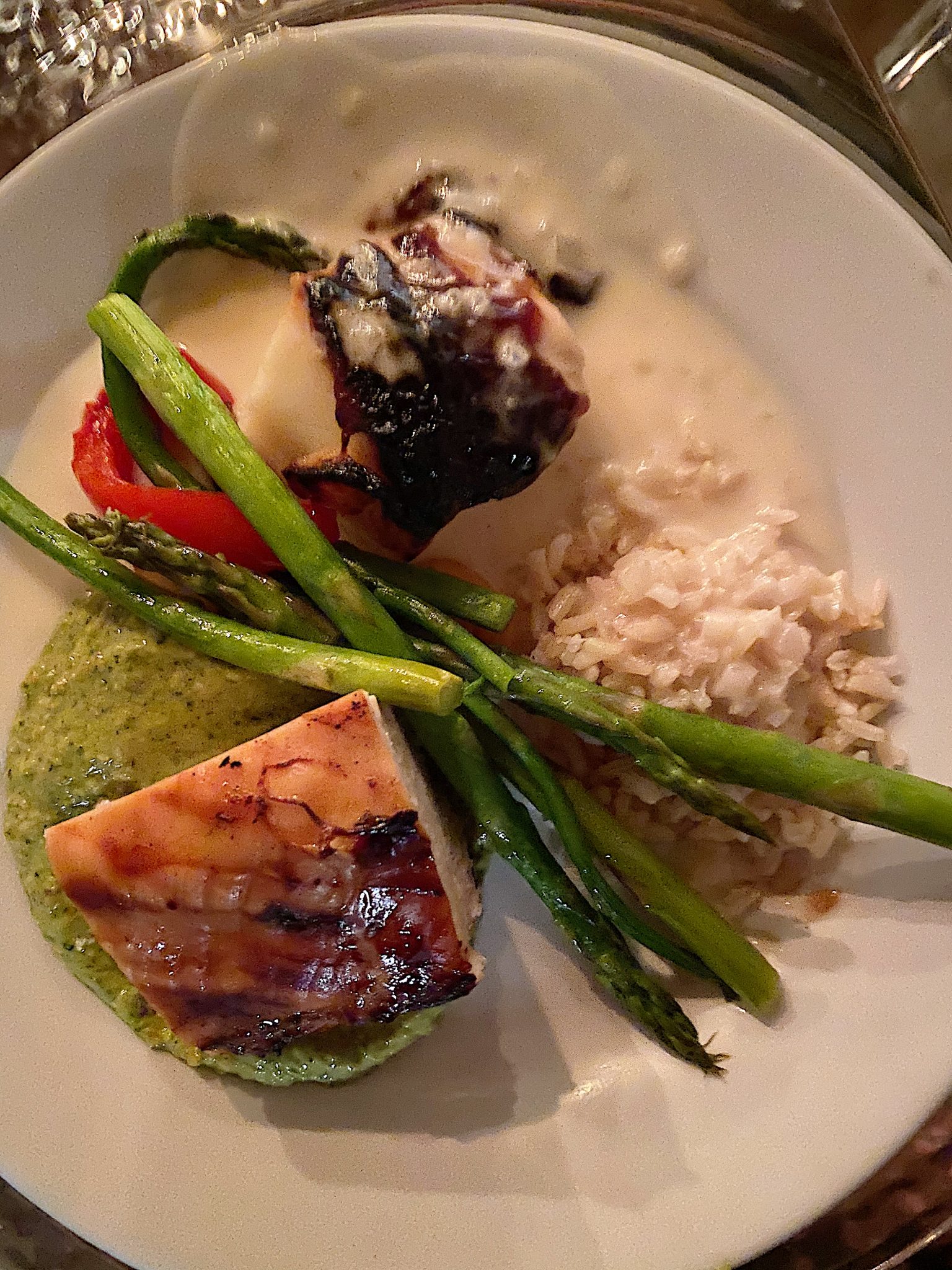 Dinner with Friends Main Entree Sea Bass and Chicken