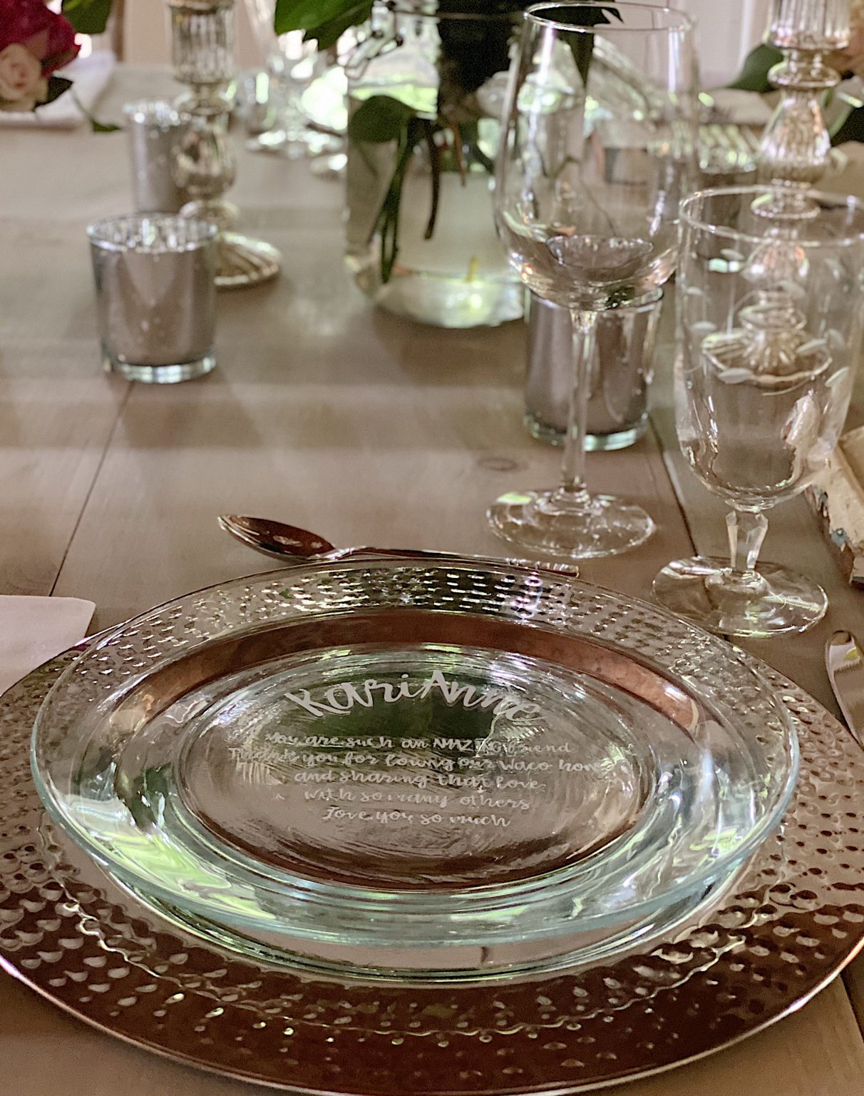 Dinner with Friends Personalized Charger