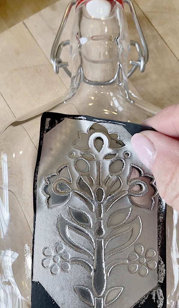 How to Make a Stenciled Olive Oil Container