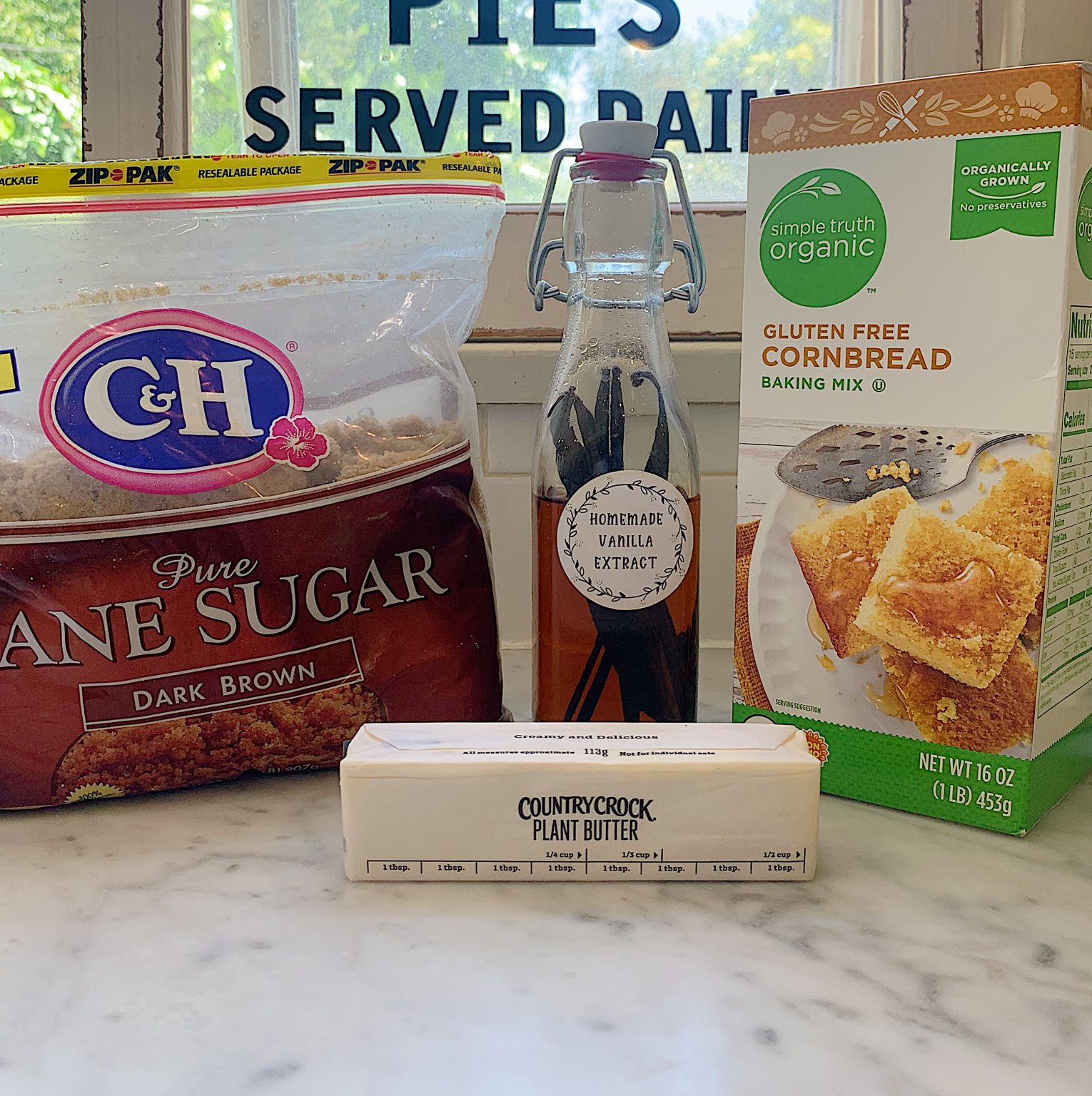 Ingredients for Brown Sugar Vanilla Compound Butter