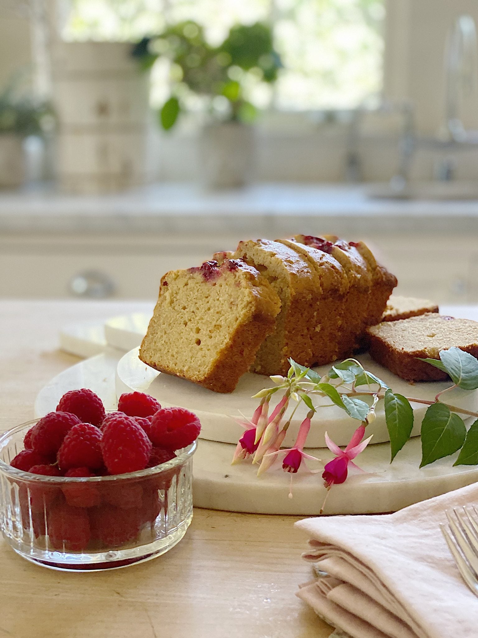 Lemon Bread with Raspberry Swirl
