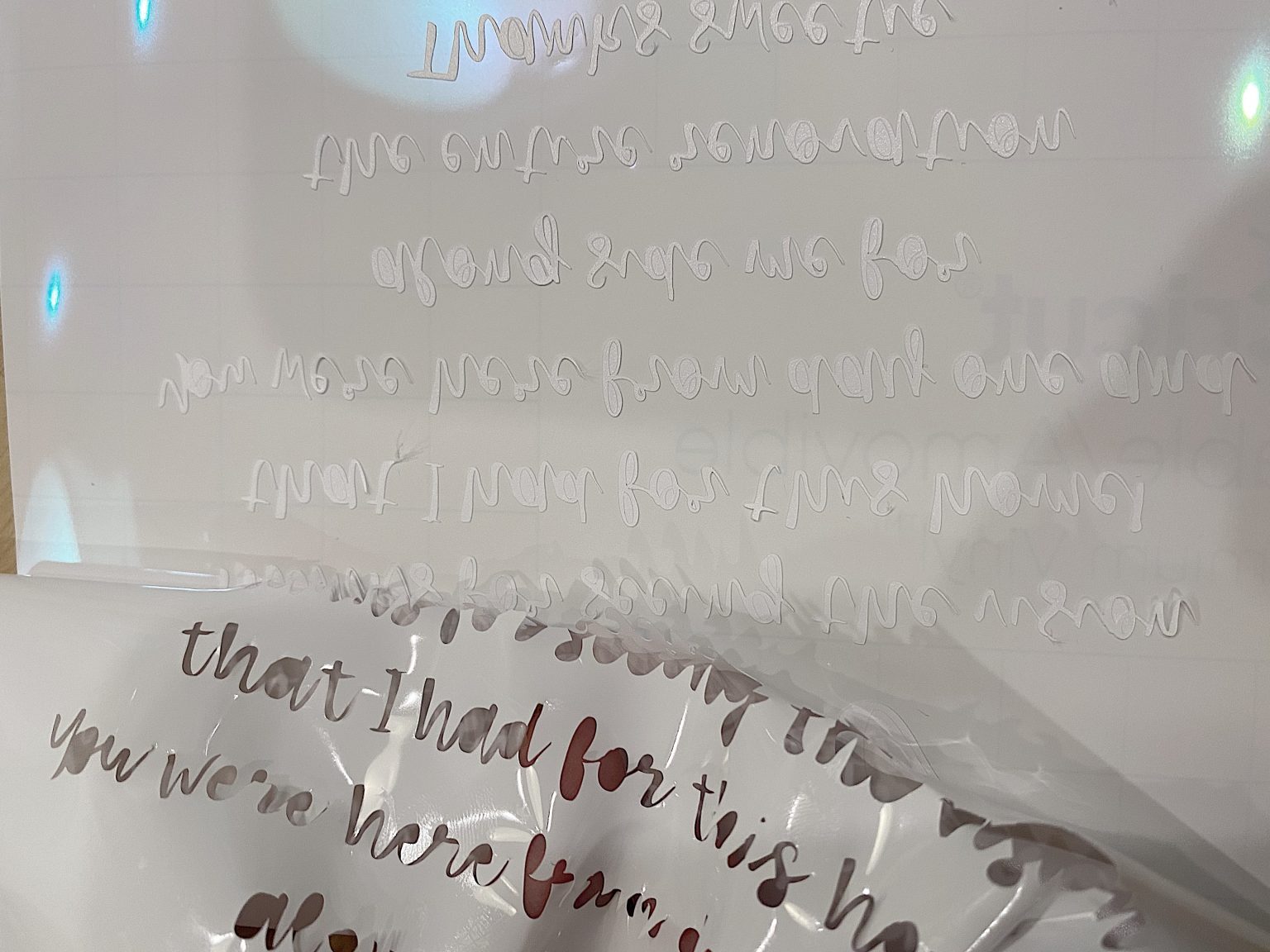 Weeding the Cricut Cut Letters