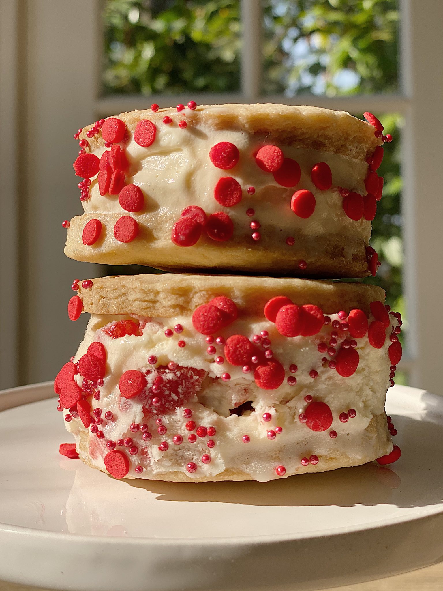 Delicious Strawberry Shortcake Ice Cream Sandwiches