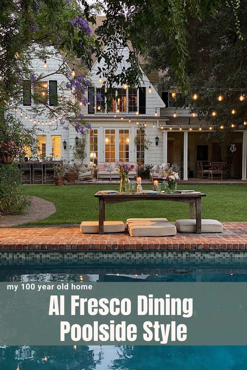Is anything better than al fresco dining poolside style? I don't think so. I love this casual summer dining idea!