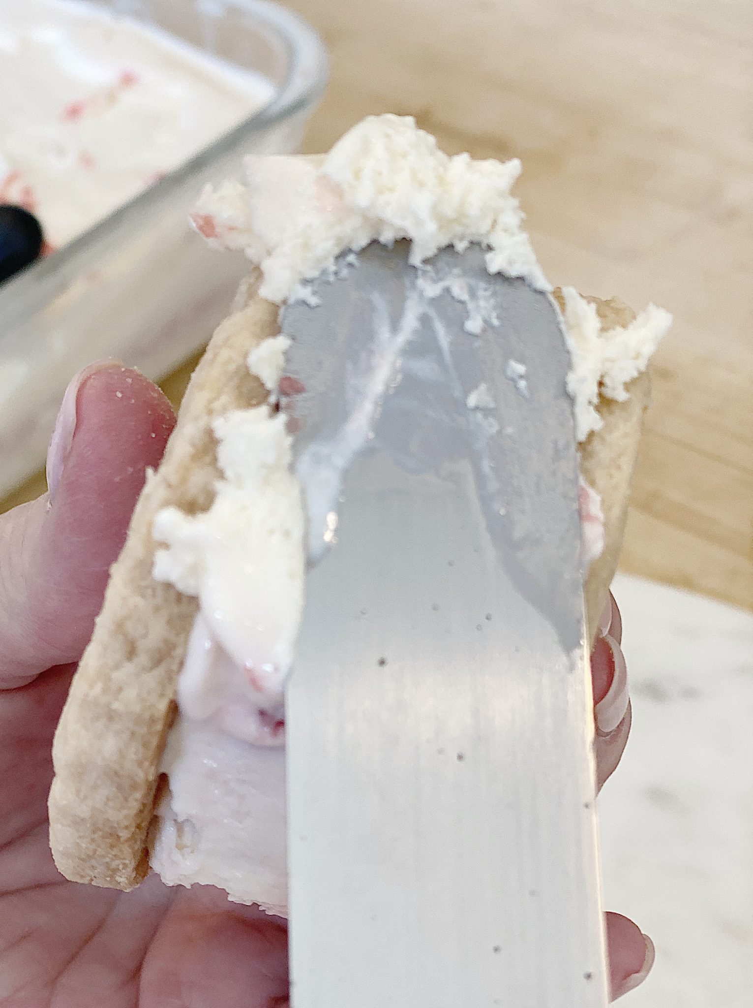 Making Strawberry Shortcake Ice Cream Sandwiches