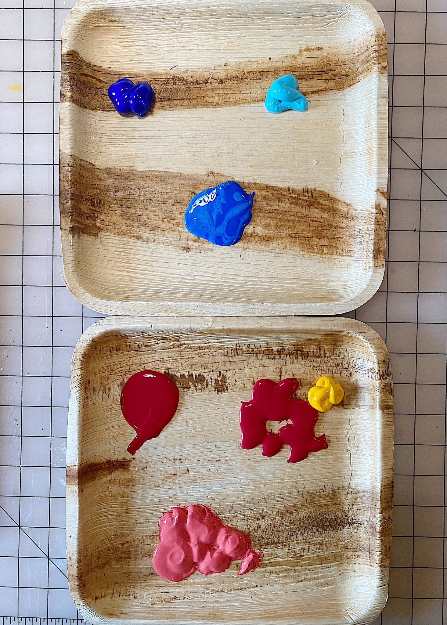 Mixing Paint for the 4th of July Craft