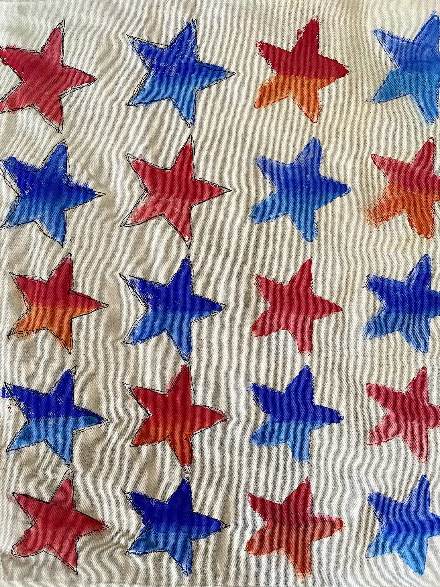Painted and Stitched Pillow