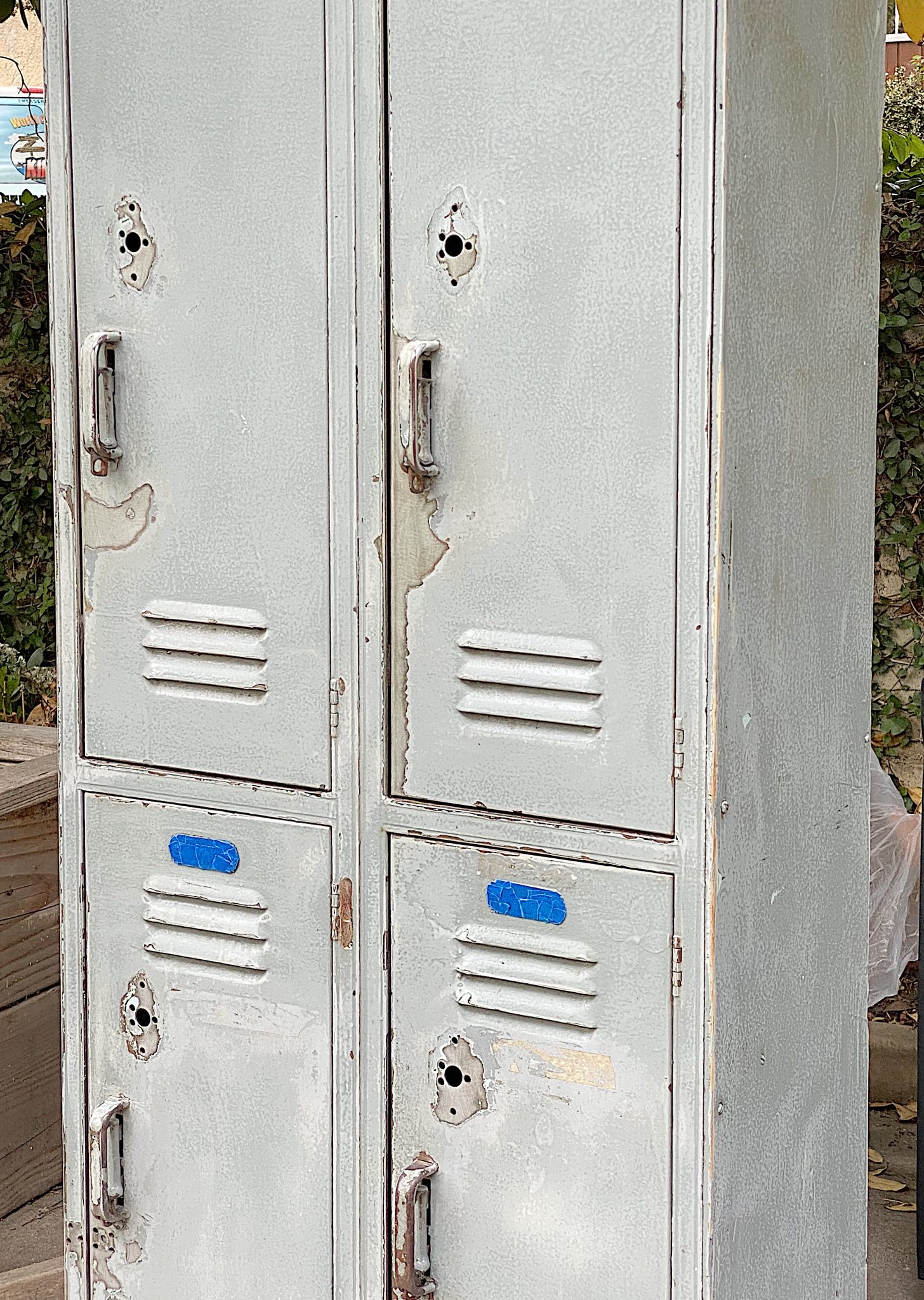 Sanding and Painting Metal School Lockers