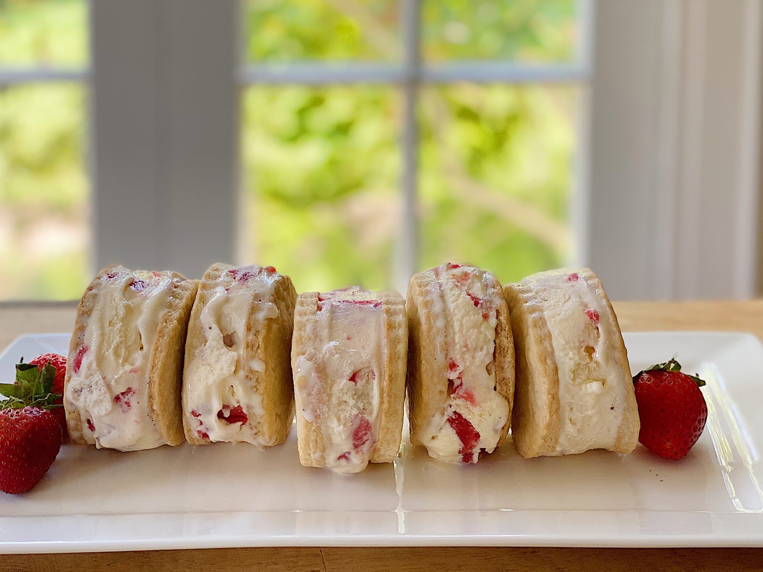 Strawberry Shortcake Ice Cream Sandwiches