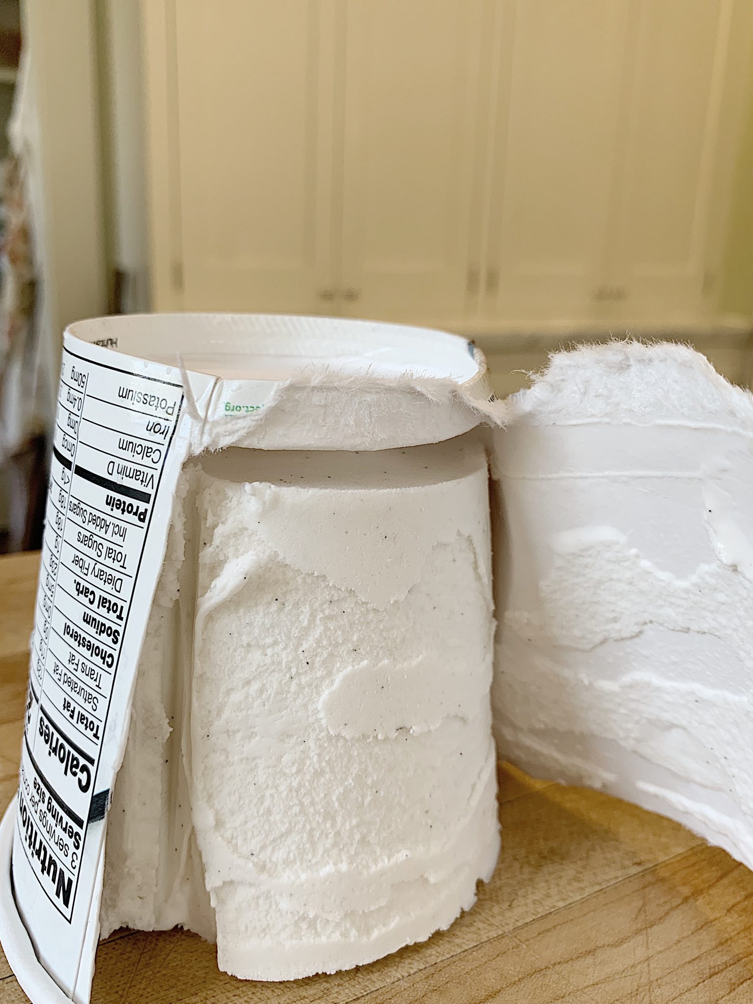 Cutting the So delicious Dairy Free Ice Cream
