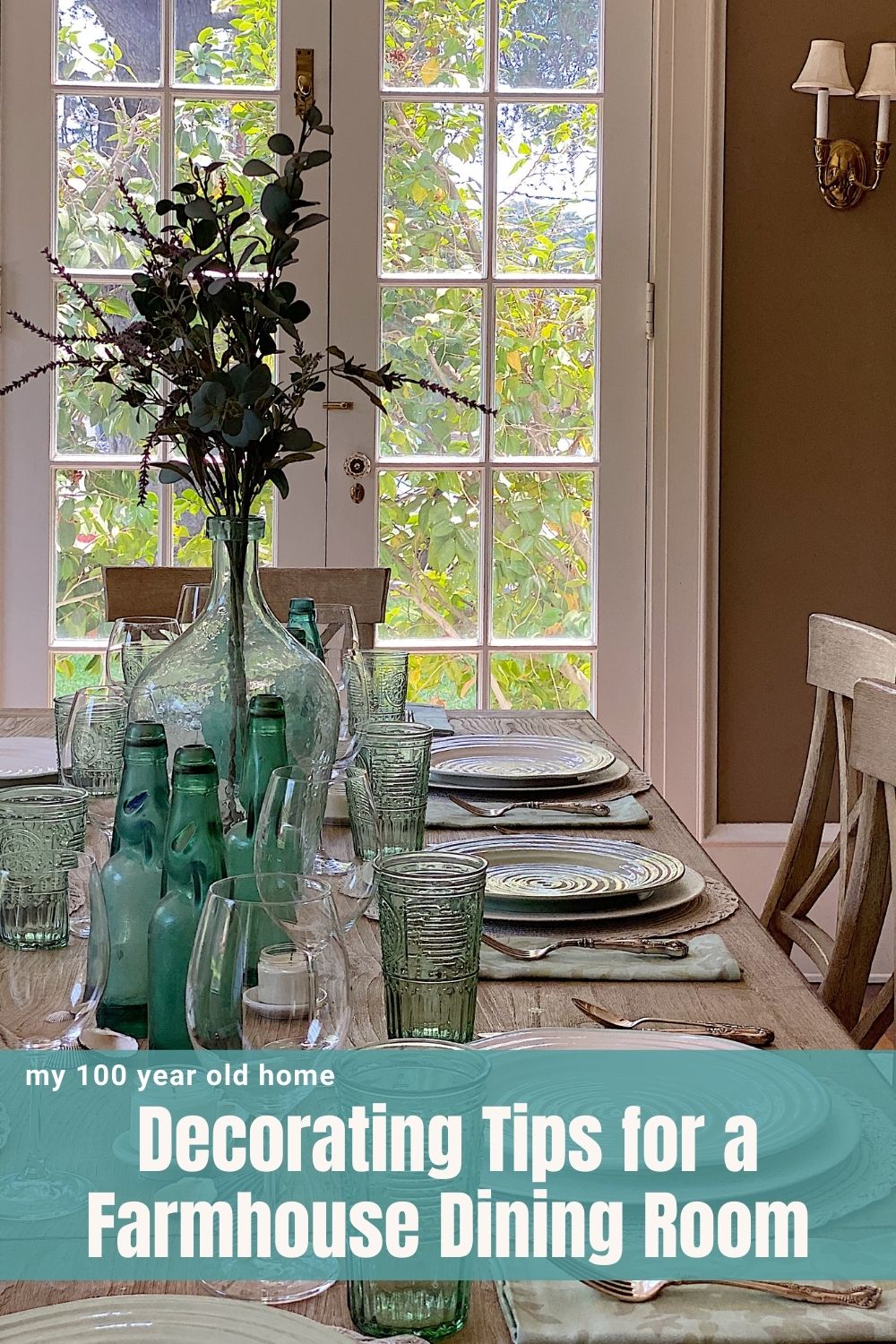 My summer home tour continues and today I am sharing Decorating Tips for a Coastal Farmhouse Dining Room. The aqua green in here is stunning!