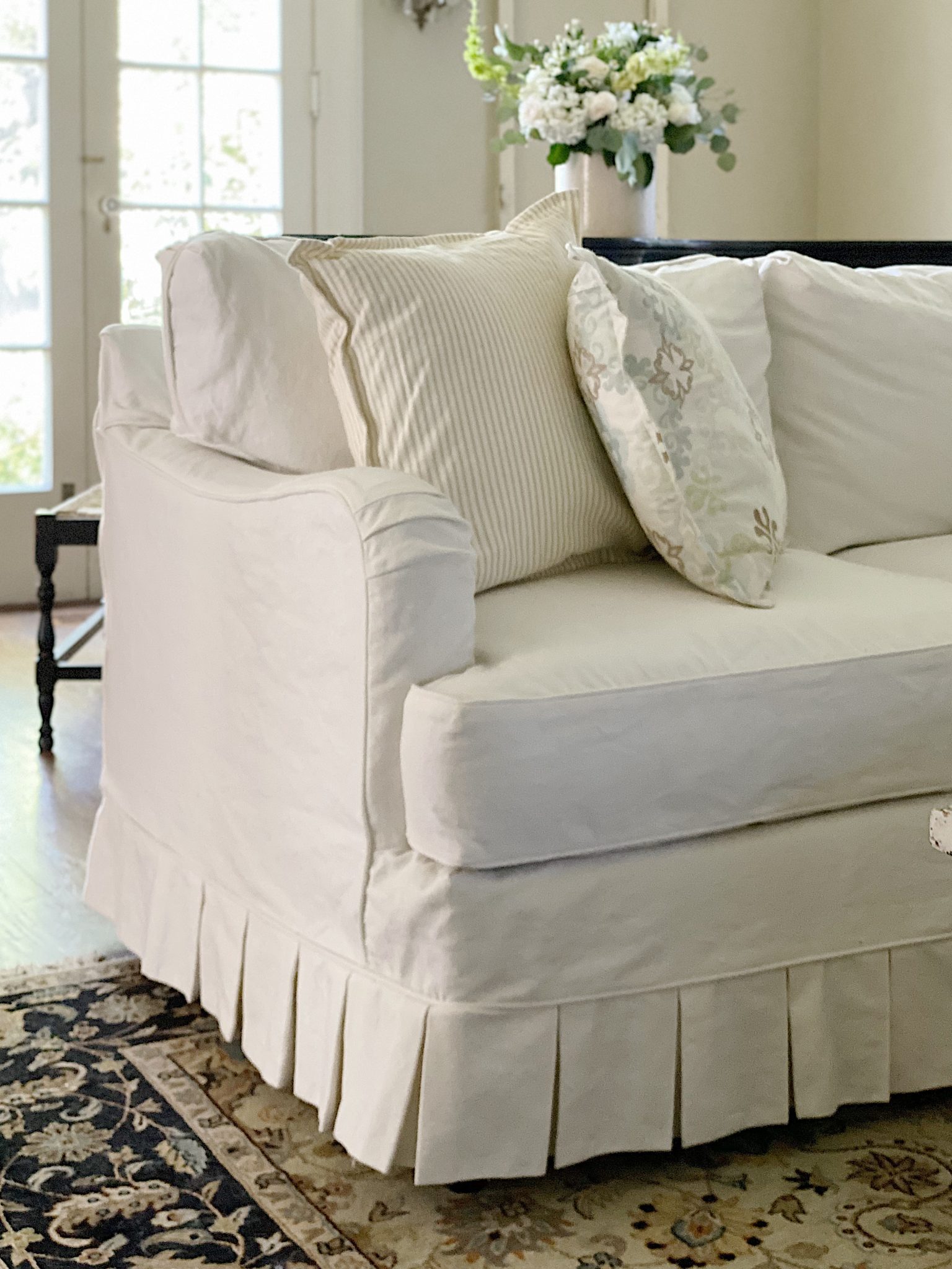 New Slipcovers Summer Farmhouse Living Room