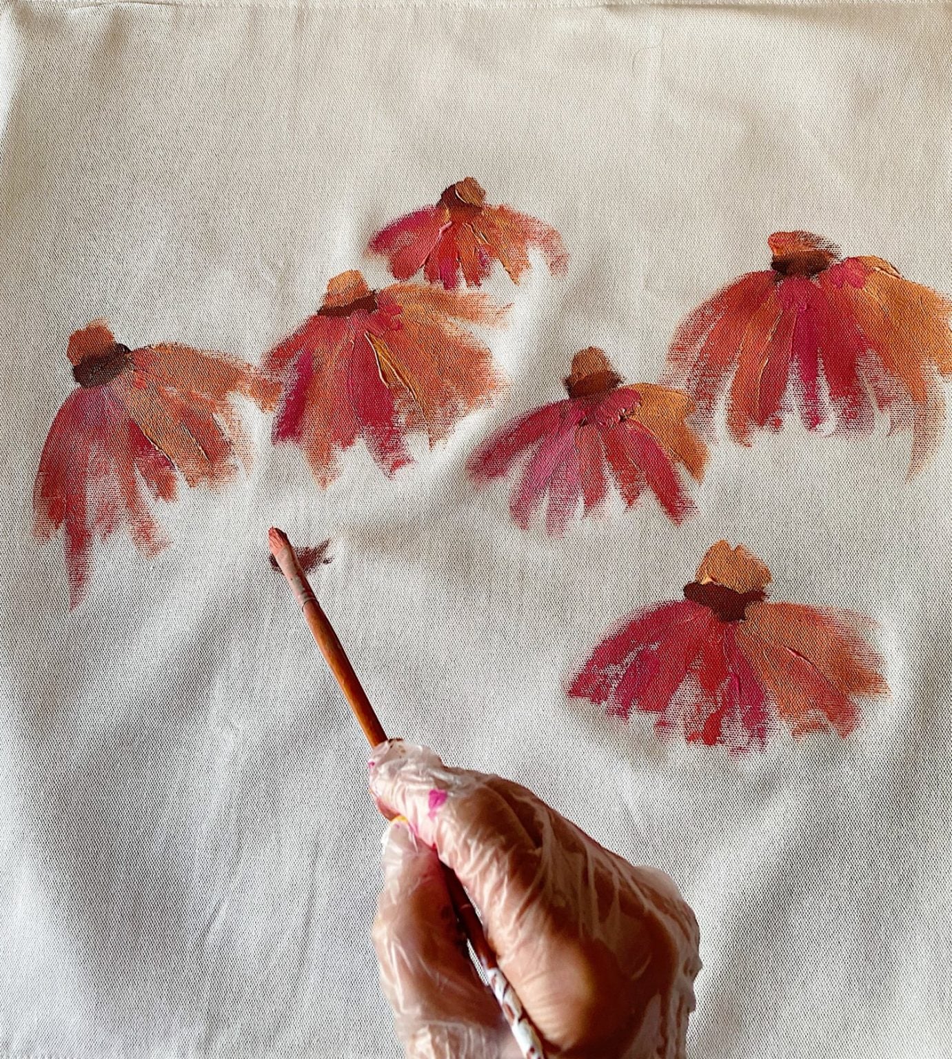 Painting the Summer Flower Pillow