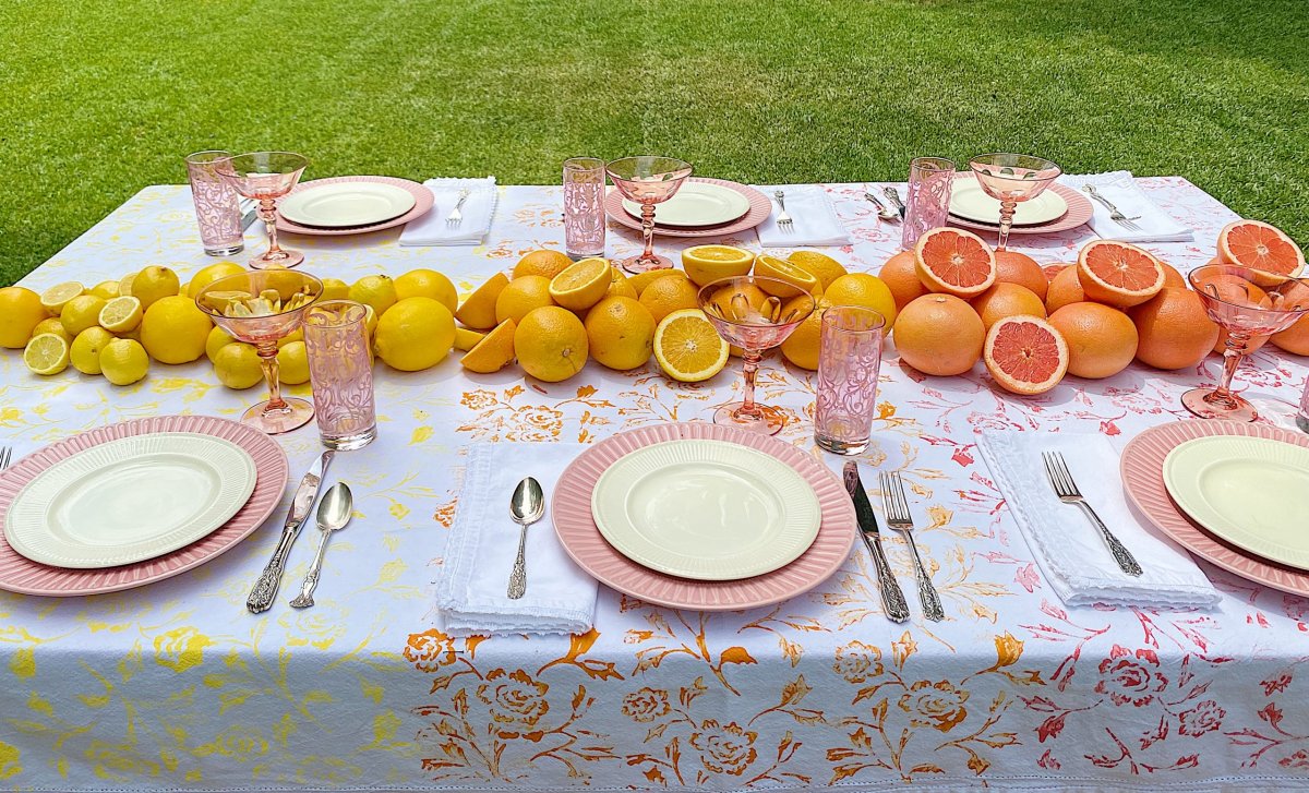 Summer Colors Tablecloth with Citrus