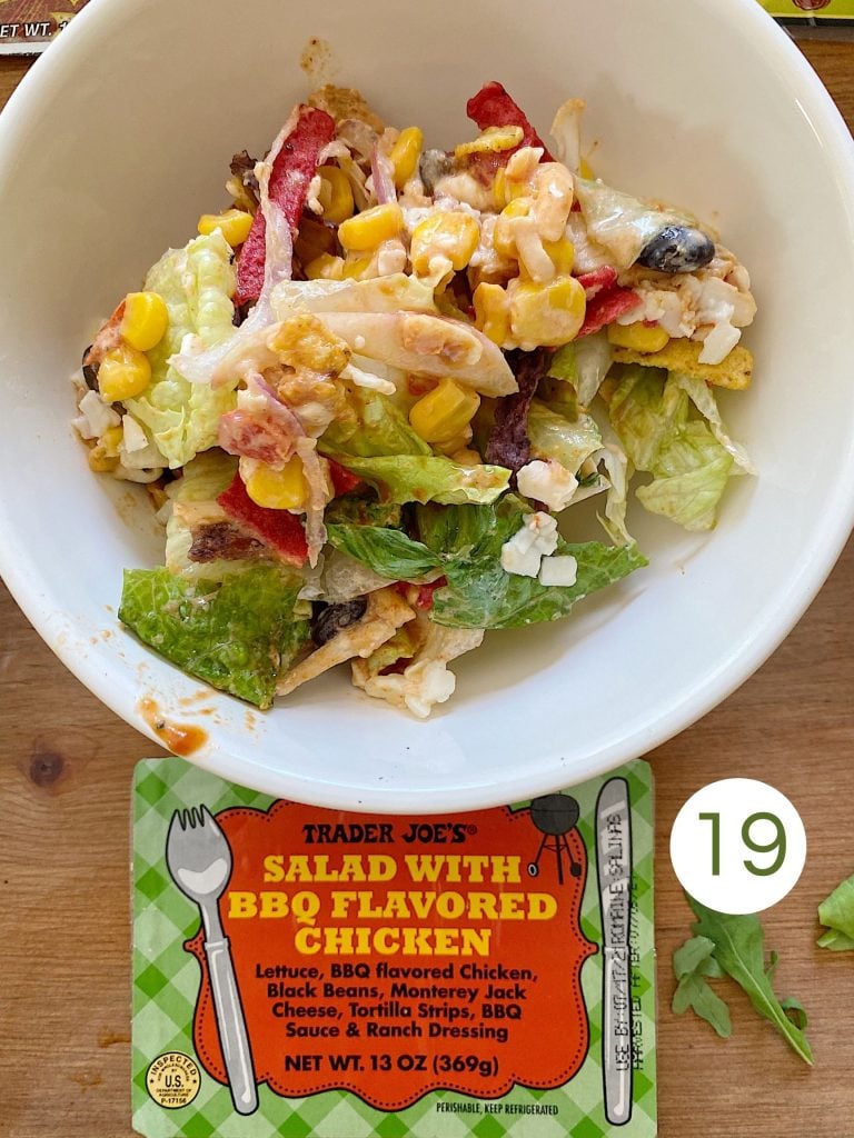 Trader Joe's Salad with BBQ Flavored Chicken